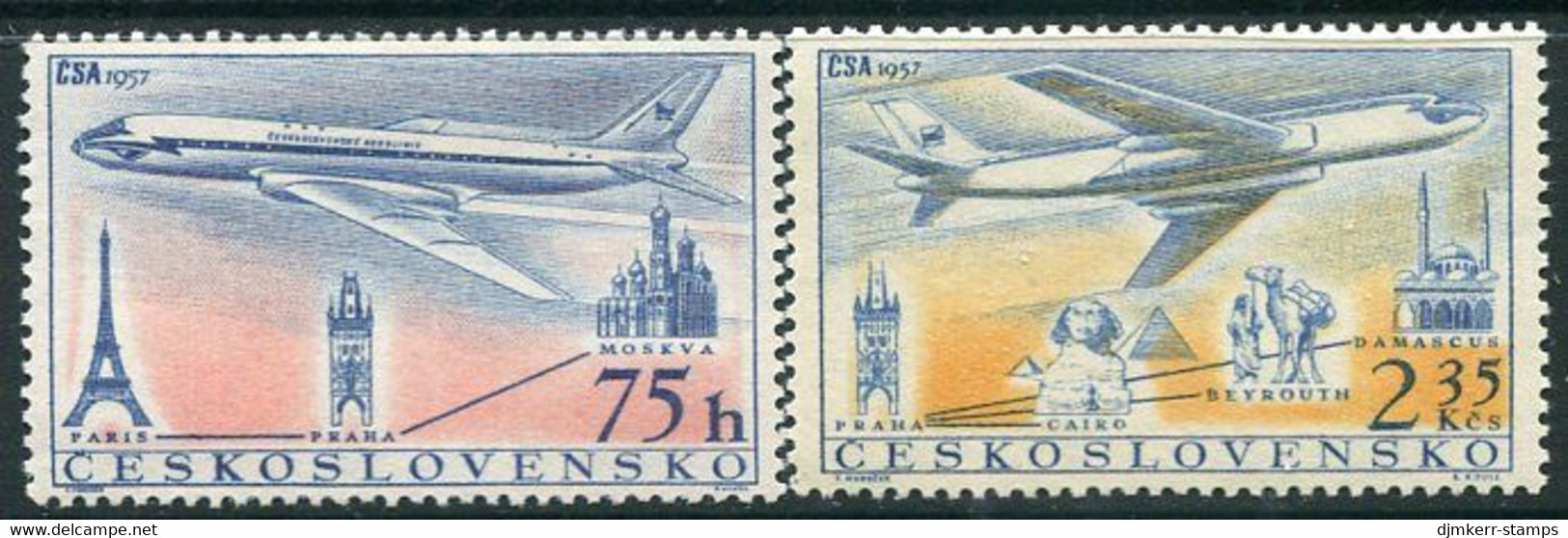 CZECHOSLOVAKIA 1957 Tupolev Aircraft MNH / **.  Michel 1042-43 - Ongebruikt