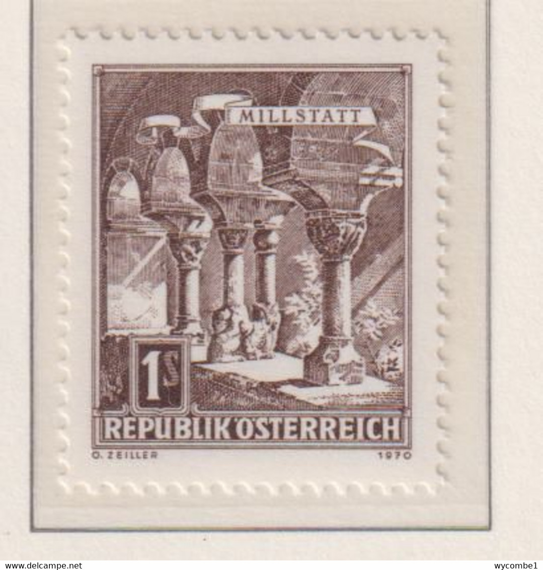 AUSTRIA  -  1970 Building Definitive 1s Never Hinged Mint - Unused Stamps