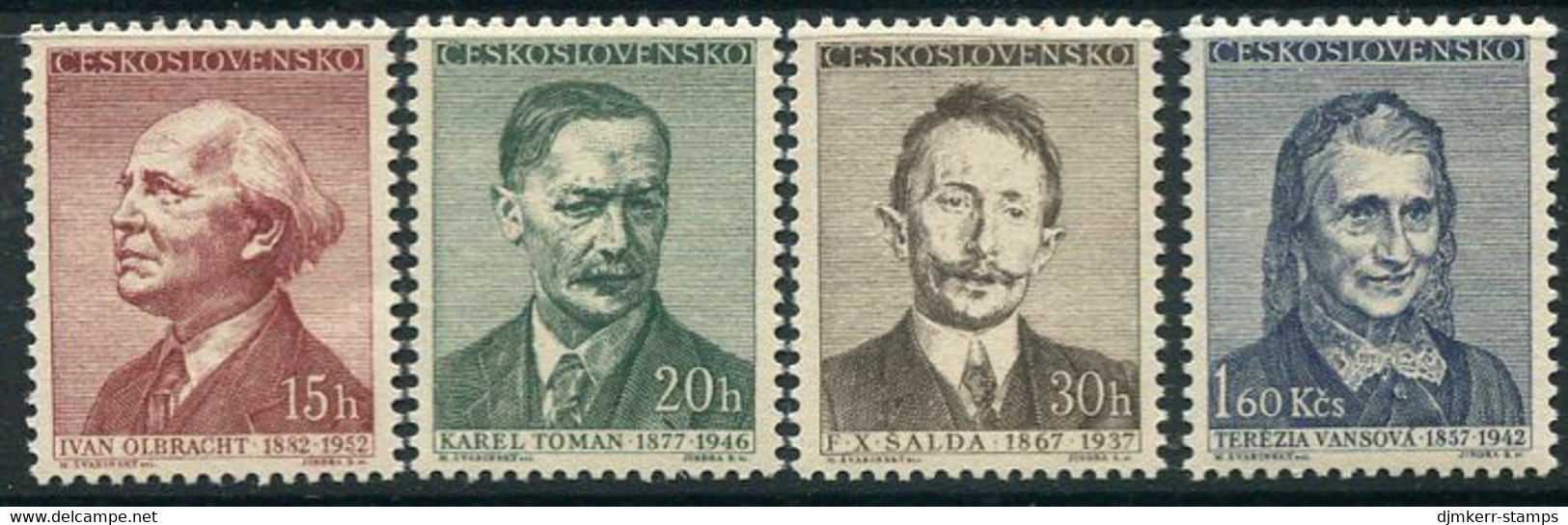 CZECHOSLOVAKIA 1957 Poets And Writers MNH / **.  Michel 998-1001 - Neufs