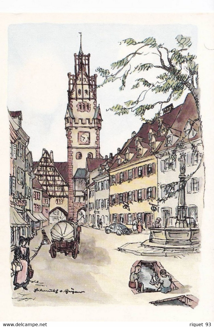 Pochette De 8 Cp De La Ville De Fribourg. Dessin De L'illustrateur Helmuth V. Geyer - Fribourg