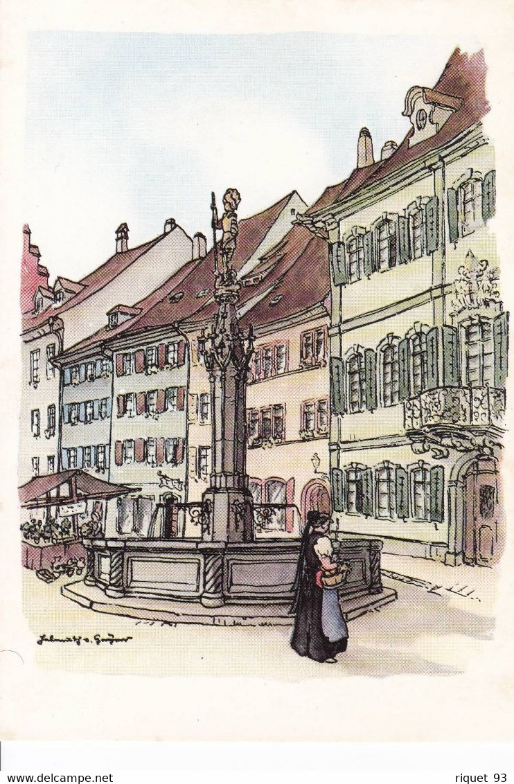 Pochette De 8 Cp De La Ville De Fribourg. Dessin De L'illustrateur Helmuth V. Geyer - Fribourg