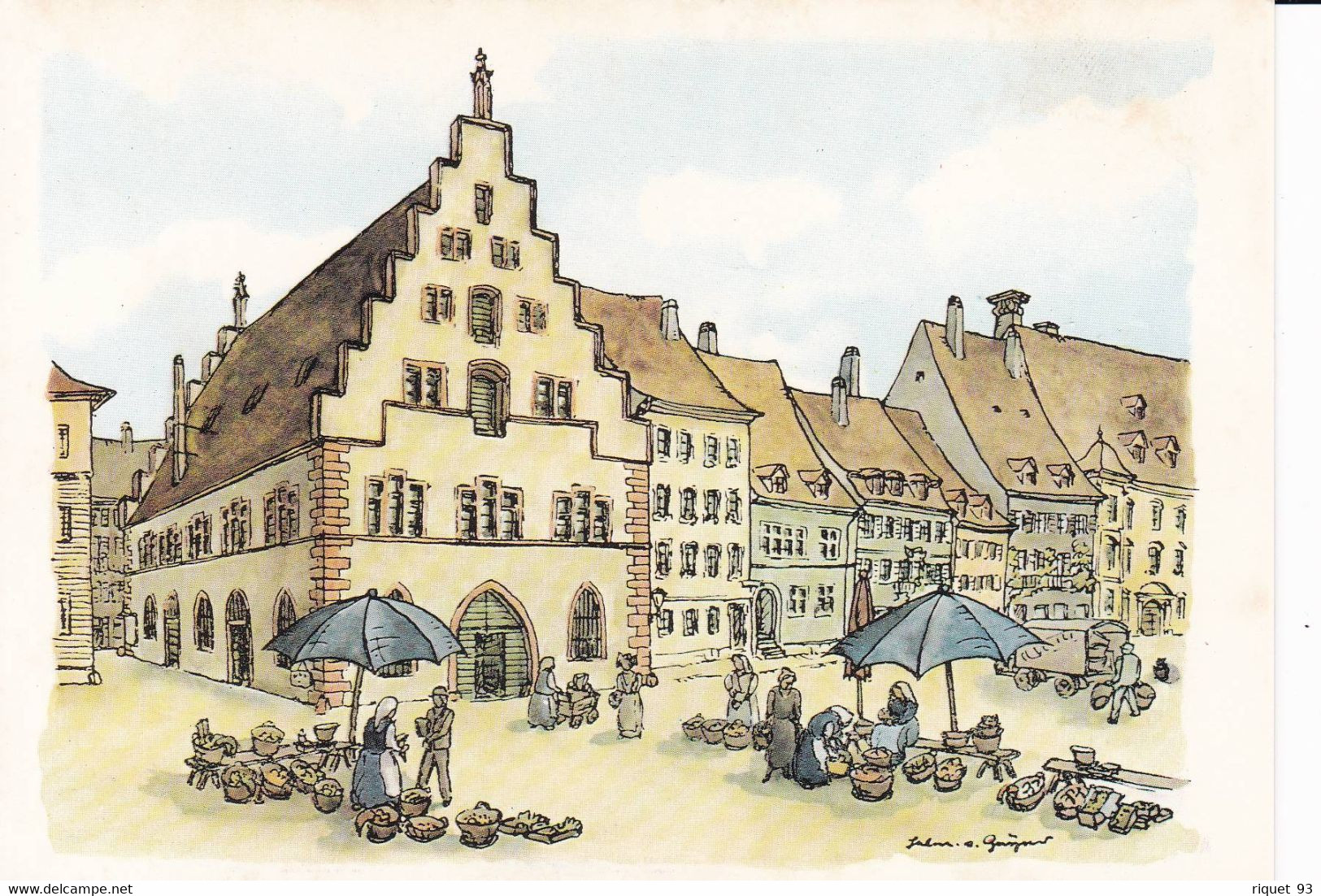 Pochette de 8 cp de la ville de Fribourg. Dessin de l'illustrateur Helmuth V. Geyer