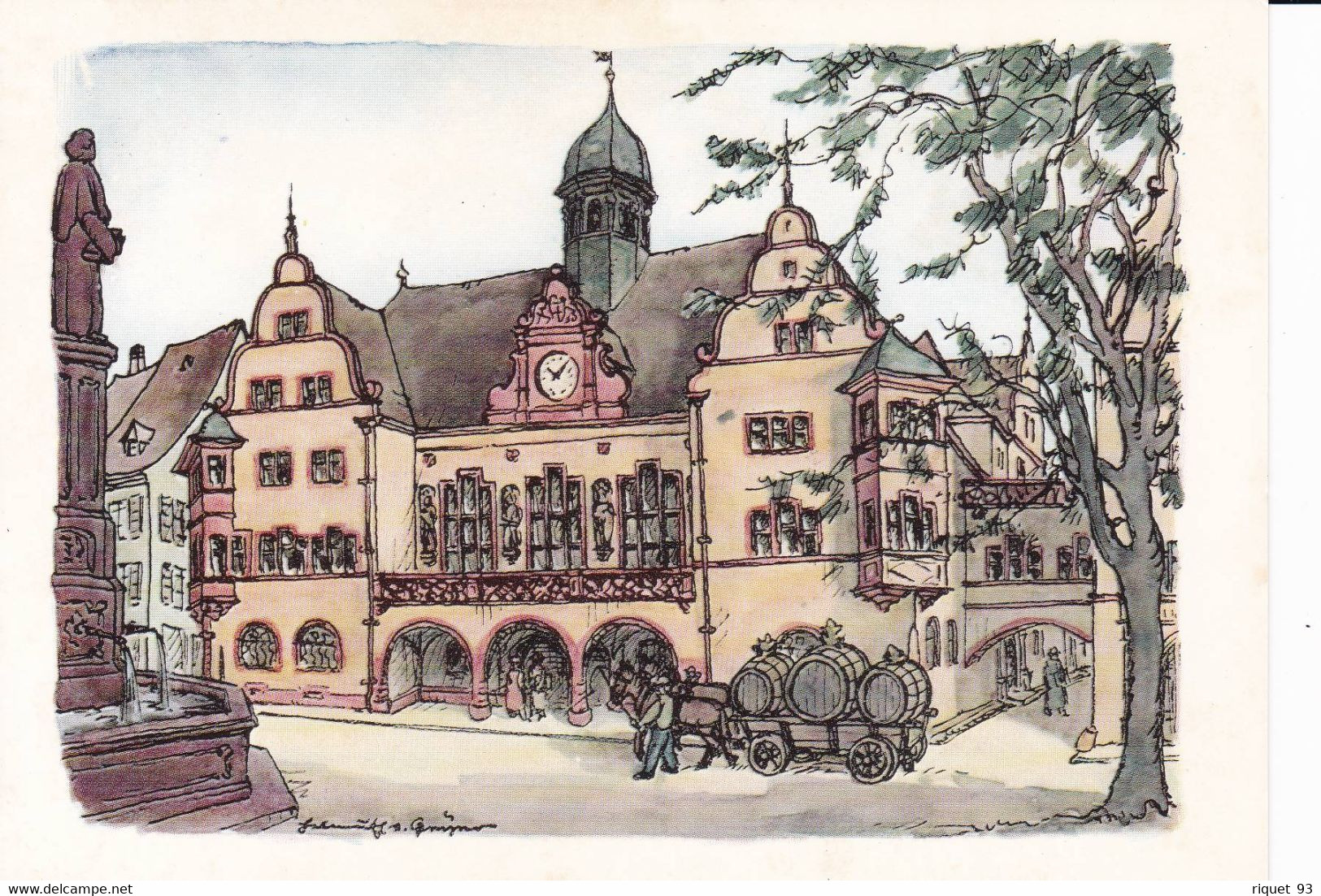 Pochette de 8 cp de la ville de Fribourg. Dessin de l'illustrateur Helmuth V. Geyer