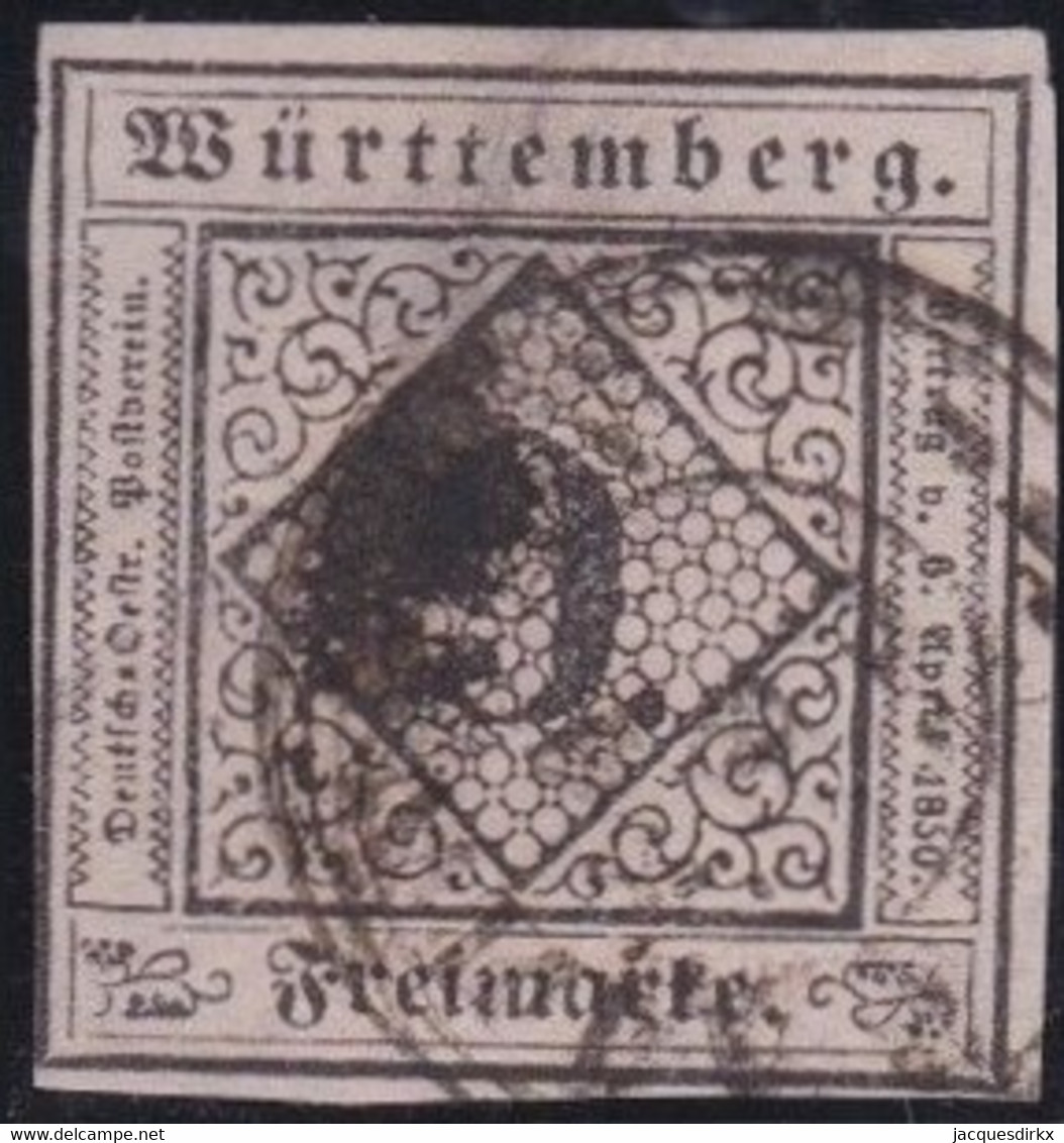 Wurttemberg     .    Michel     .    4       .   O        .     Gestempelt - Other & Unclassified