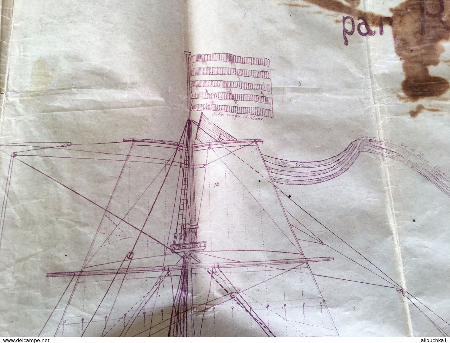 1634 Plan maquette La Couronne N° 261 Planche1 Vaisseau Royal 72 canons d'après Amiral Paris par R. Grombeer du M.Y.C.B