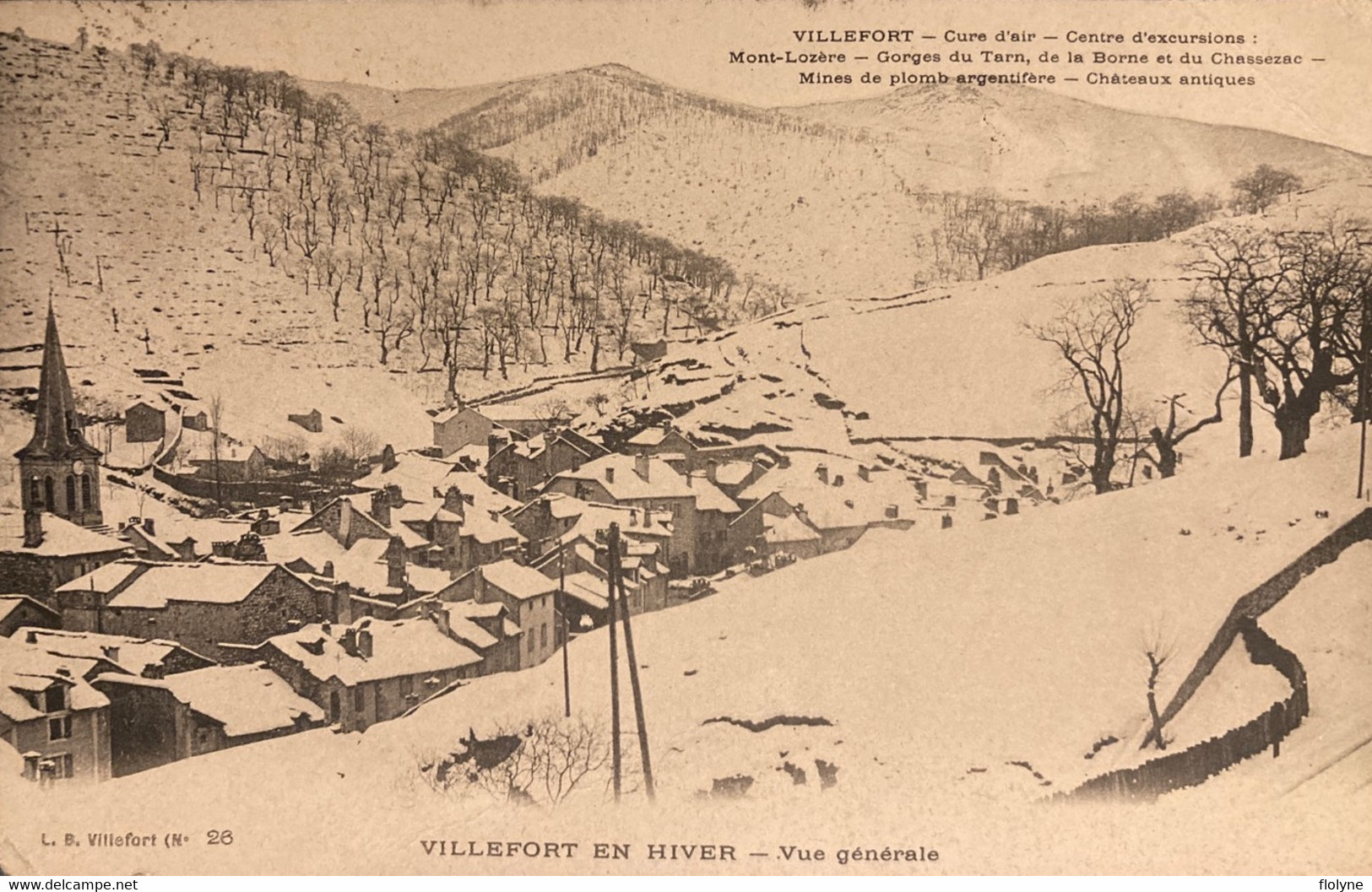 Villefort - En Hiver - Vue Générale Du Village - Villefort