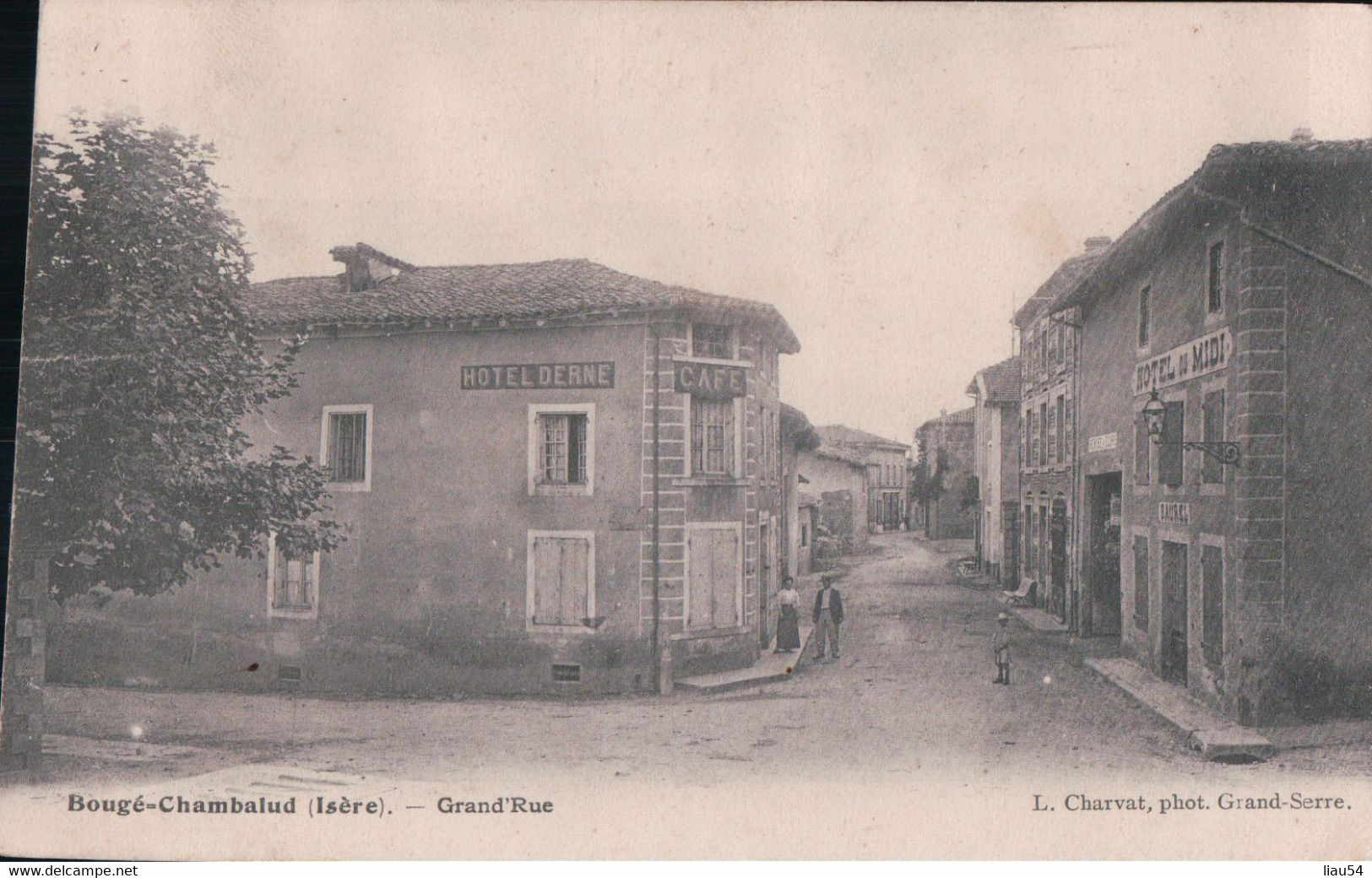 Bougé-Chambalud Grand'Rue (1904, HOTEL DERNE CAFE HOTEL DU MIDI) - Brangues