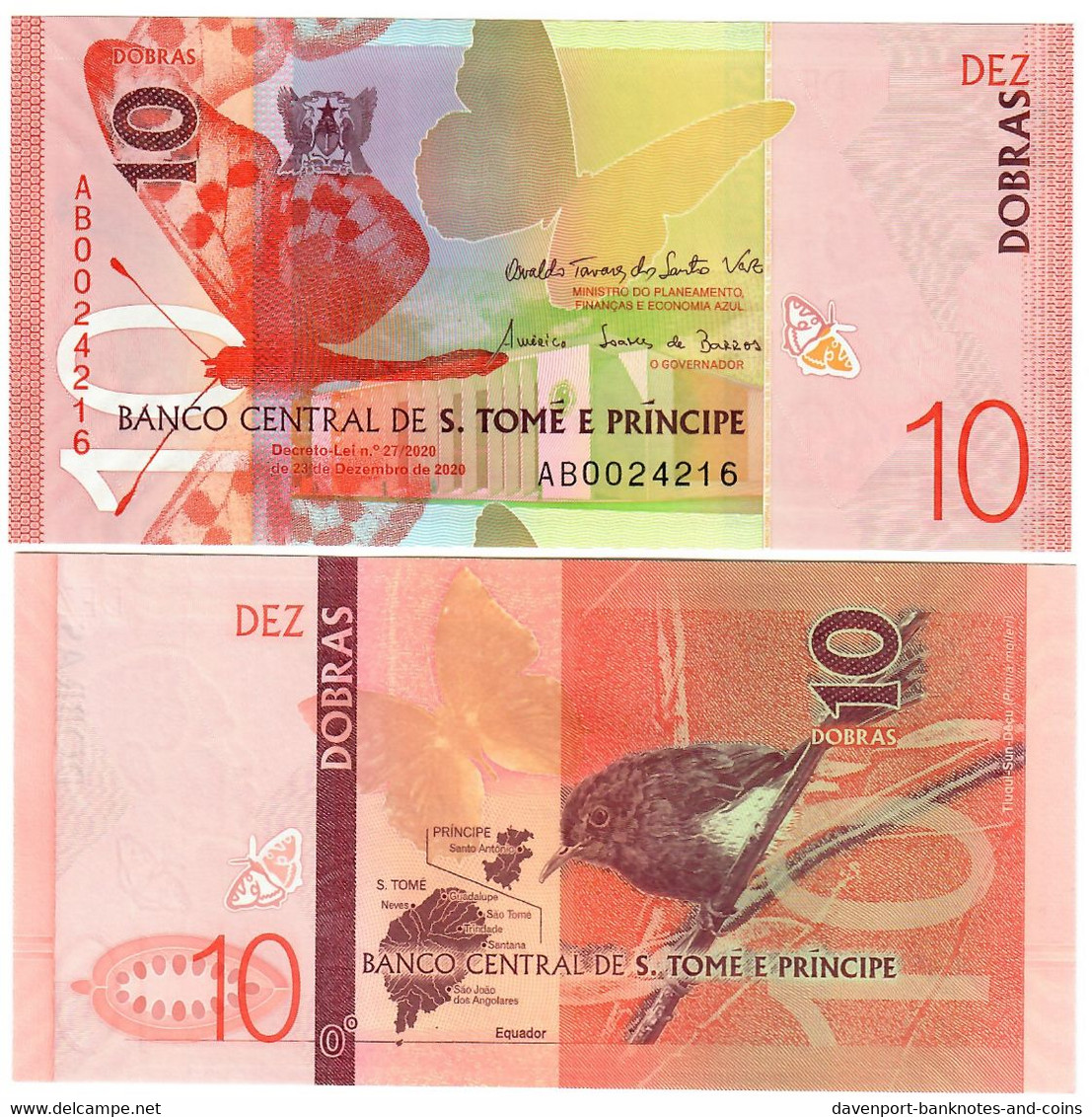 Sao Tome Et Principe (St Thomas And Prince) 10 Dobras 2021 UNC - San Tomé Y Príncipe
