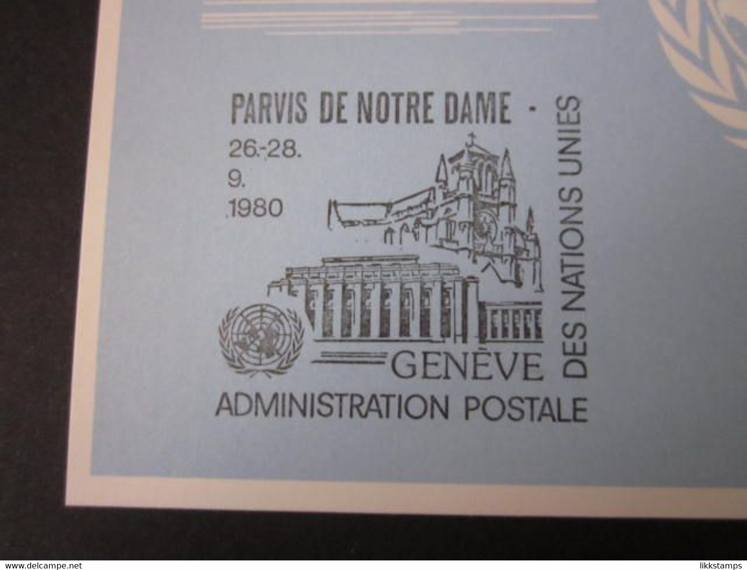 A RARE 1980 PARVIS DE NOTRE DAME EXHIBITION SOUVENIR CARD WITH FIRST DAY OF EVENT CANCELLATION. ( 02250 ) - Covers & Documents