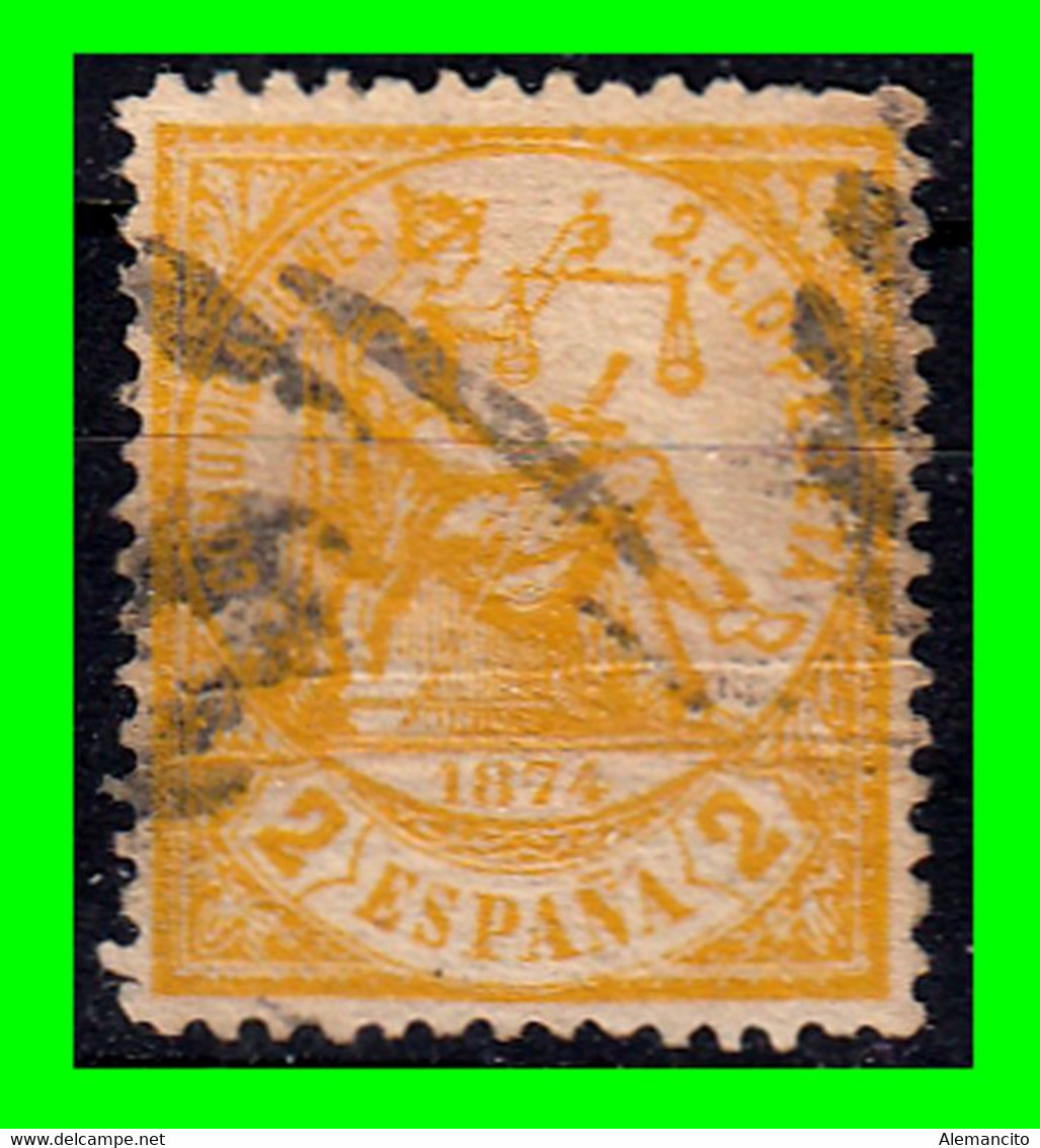 ESPAÑA.- (ALEGORÍA DE LA JUSTICIA) -&- SELLO AÑO 1874 COLOR AMARILLO - Used Stamps