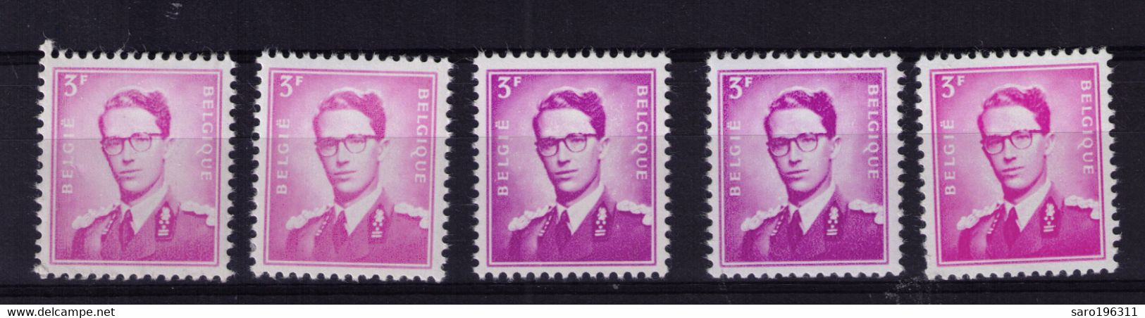 ROI BAUDOUIN 3 FR ** / MNH  5 NUANCES    à  0,39 - Unused Stamps