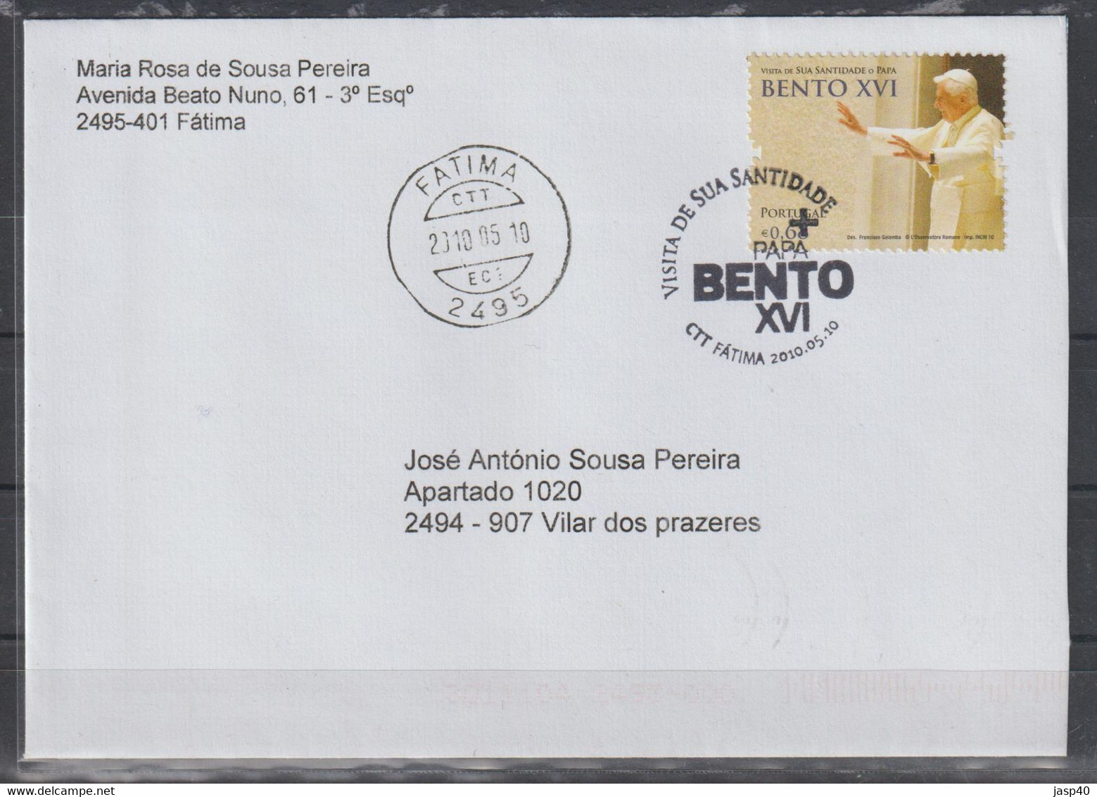 FDC CIRCULADO DE FATIMA - Lettres & Documents