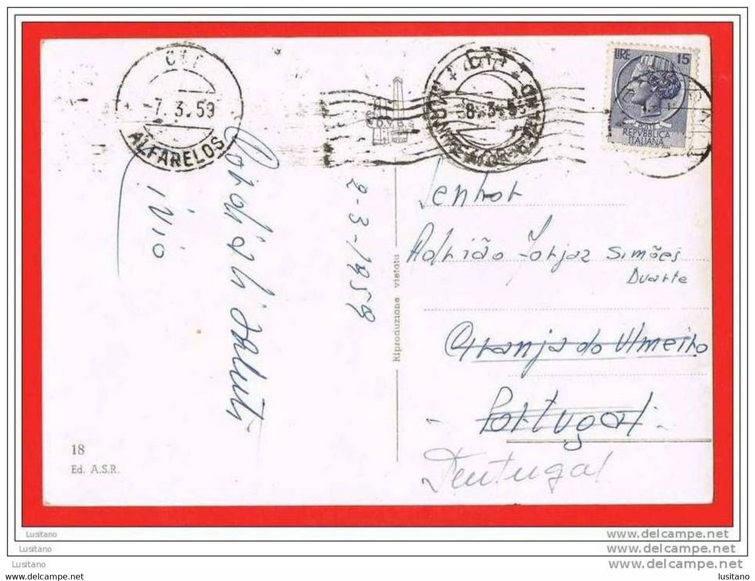 Rovigo - Station Stazione Ferroviaria - Stamp Timbre 1959 Italia Italy - Rovigo