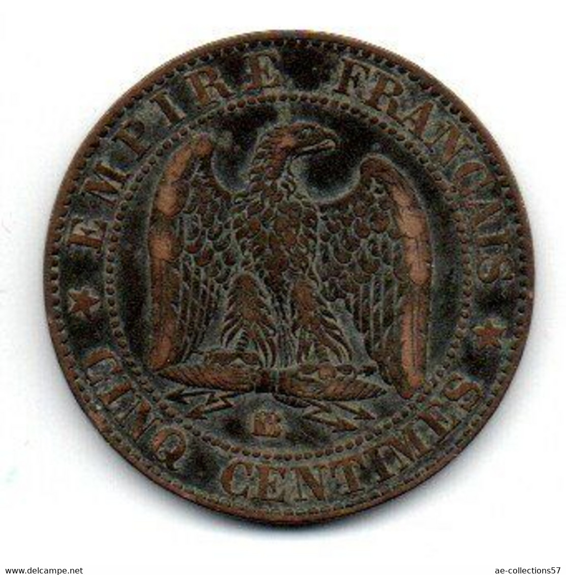 Napoléon III  --  5 Centimes 1855 BB   Chien  -   état  TB+ - 5 Centimes