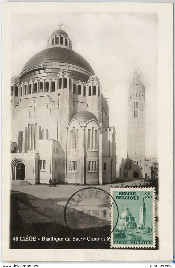57025 - BELGIUM - POSTAL HISTORY: MAXIMUM CARD  -  Architecture CHURCH - 1934-1951