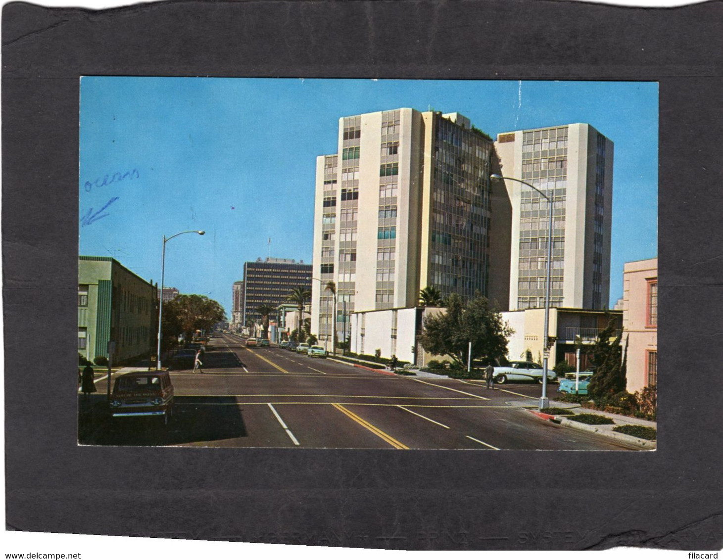 104915   Stati  Uniti, Long  Beach,  California,  Looking  West On East First  Street  Near  Allantic Avenue, NV(scritta - Long Beach