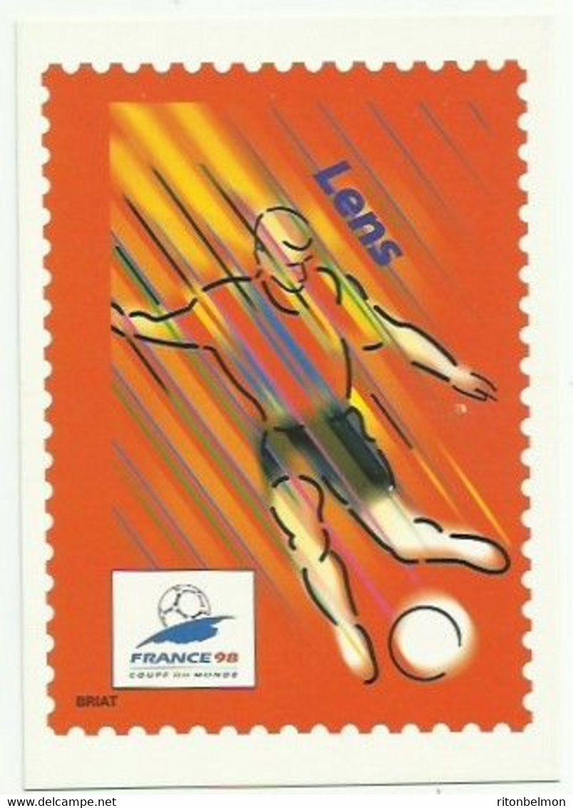 Football Coupe Du Monde 1998 Carte Stade Bollaert Lens, World Cup, France 98,BRIAT, La Poste - Soccer