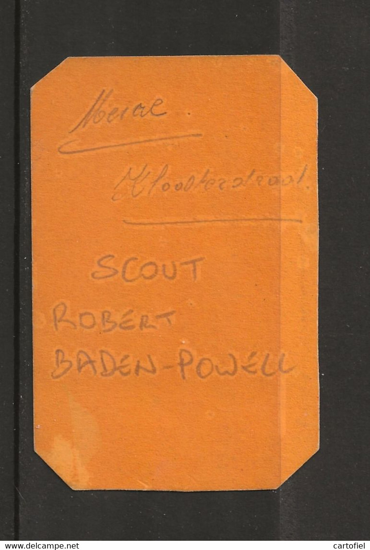 SCOUT-SCOUTISME-BADEN-POWELL-PETIT DESSIN ORIGINAL SUR CARTON-DATEE42-SIGNEE-M.M.-DIMENSIONS+-6.5-10CM-VOYEZ 2 SCANS-RAR - Other & Unclassified