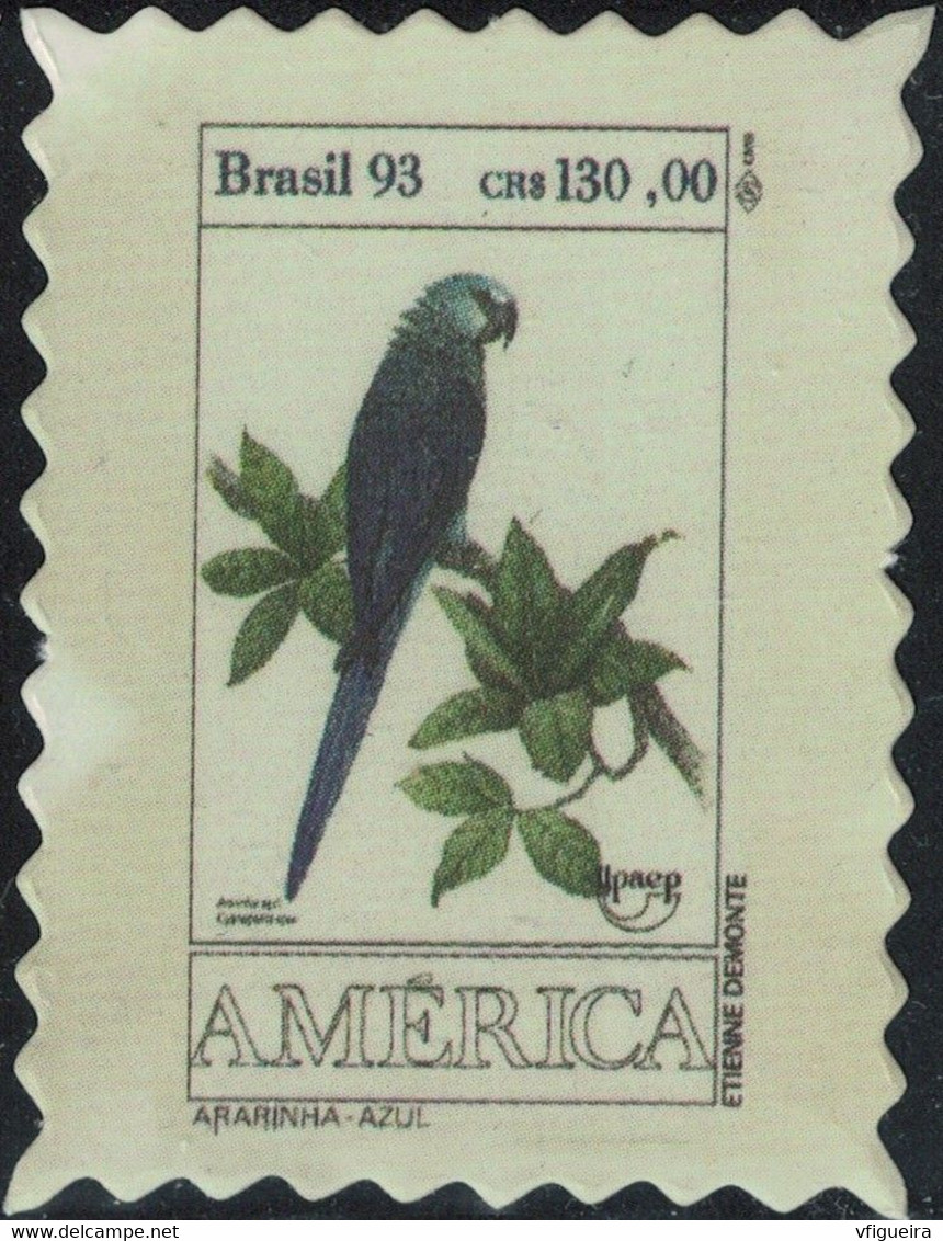 Brésil Timbre Fictif Autocollant Oiseau Anser Cyanopsitta Spixii Ara De Spix Scrapbooking - Scrapbooking
