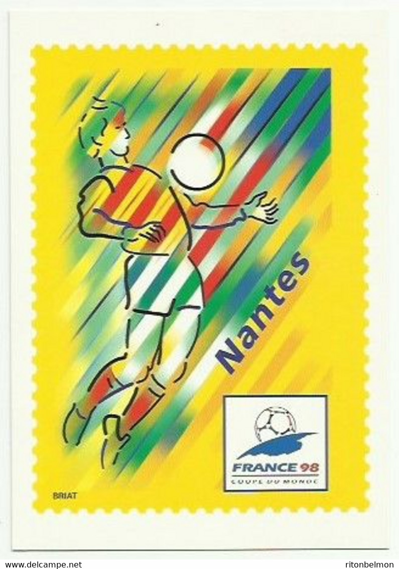 Football Coupe Du Monde 1998 Carte Stade De La Beaujoire Nantes, World Cup, France 98,BRIAT, La Poste - Fussball