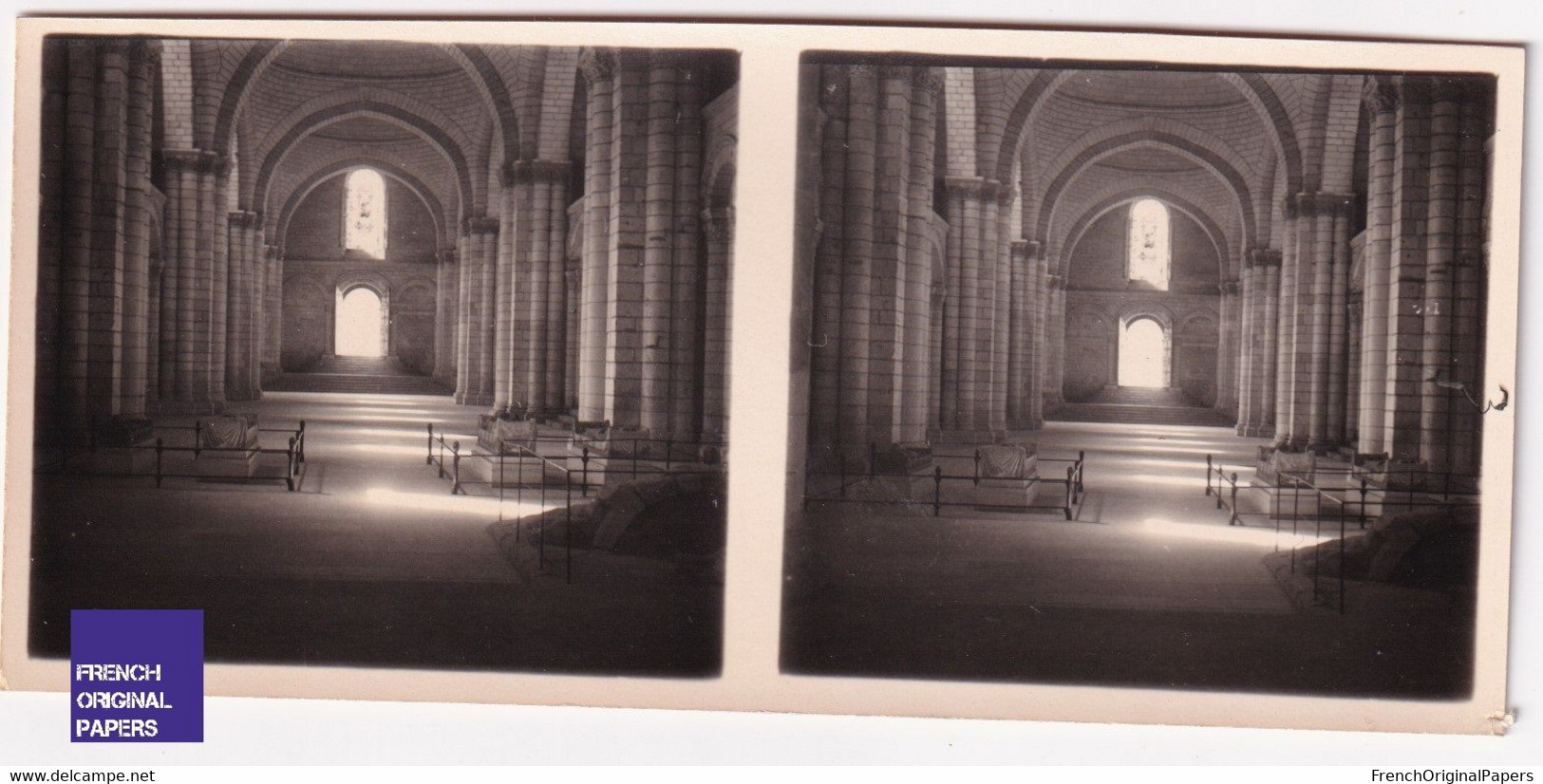 Fontevrault / Abbaye Intérieur Eglise Abbatiale 1954 Photo Stéréoscopique 12,8x5,8cm Maine Et Loire 49 Fontevraud A59-32 - Stereoscopio