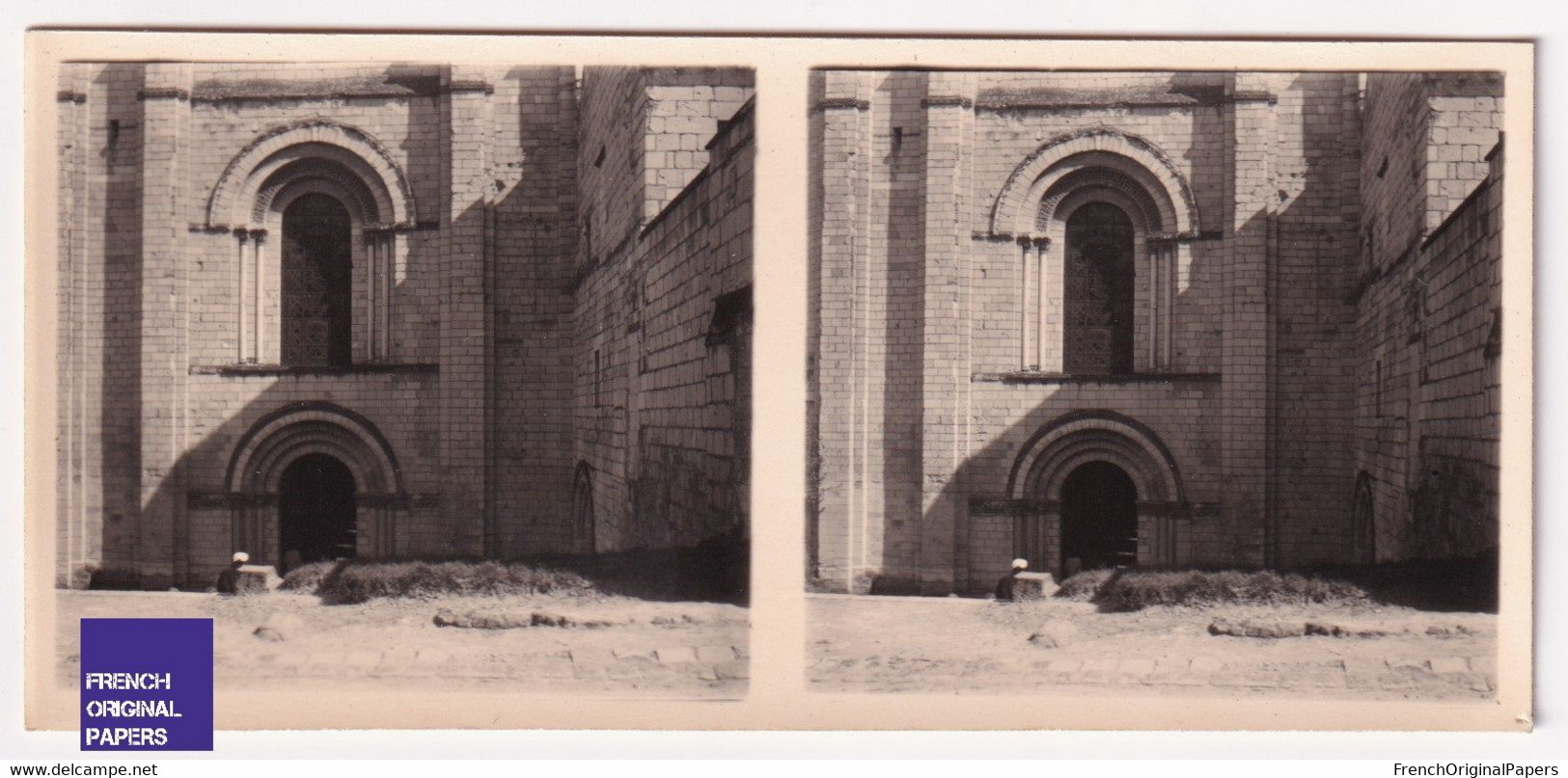 Fontevrault / Abbaye Entrée Eglise Abbatiale 1954 Photo Stéréoscopique 12,8x5,8cm Maine Et Loire 49 Fontevraud A59-33 - Photos Stéréoscopiques