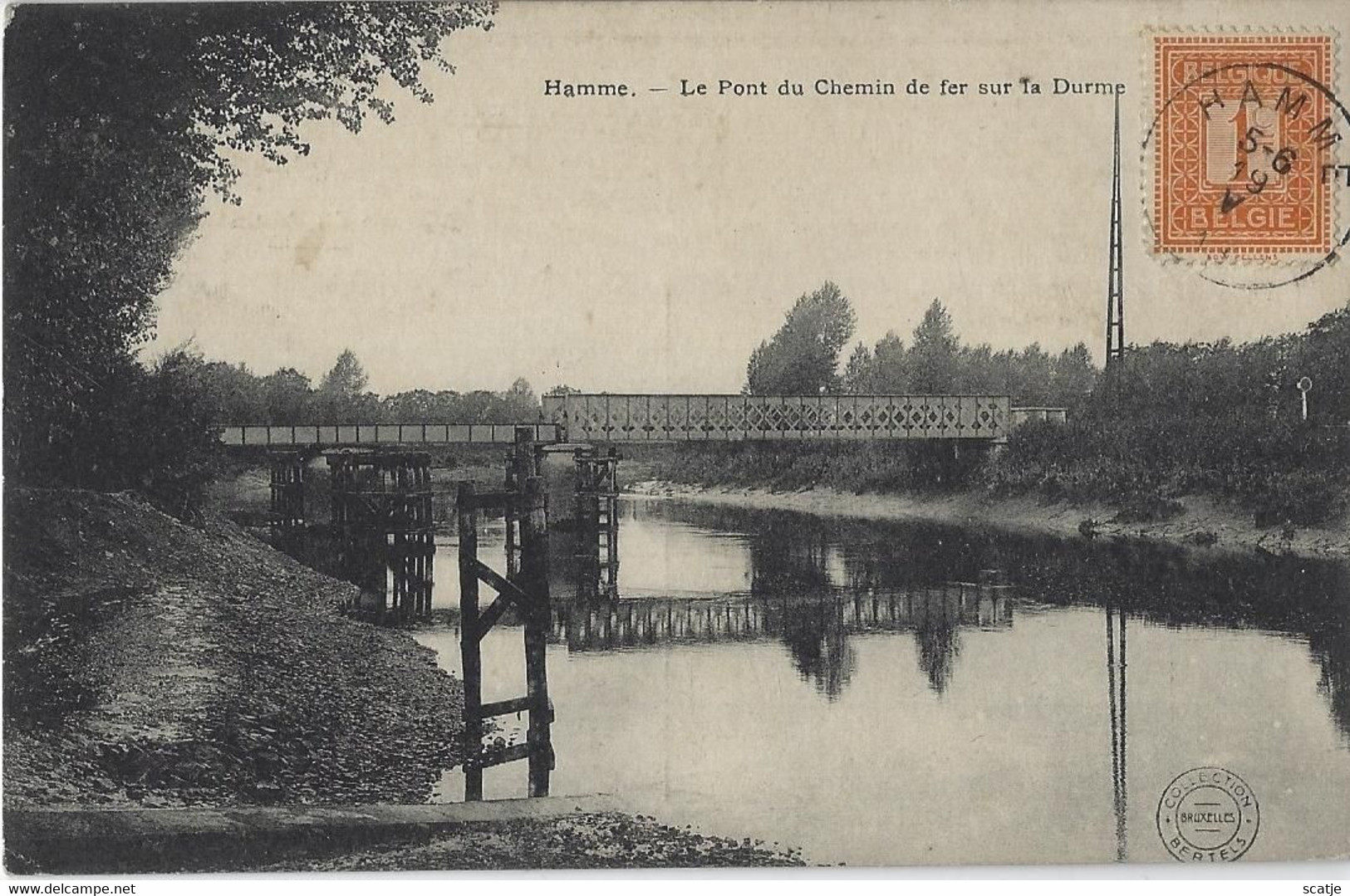 Hamme.   -   Le Pont Du Chemin De Fer Sur La Durme.   -  Prachtige Kaart!   -   1913   Naar   Antwerpen - Hamme