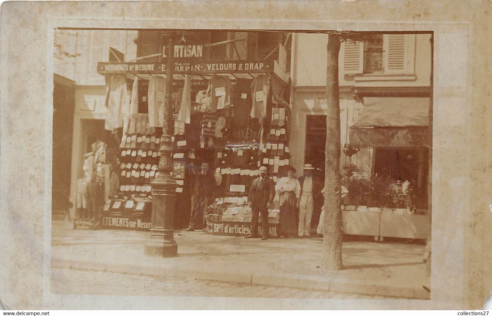 A L'ARTISAN- MAISON TREPIN - MAGASIN DE VÊTEMENTS, VELOURS ET DRAP- CARTE-PHOTO PARIS A VERIFIER - Magasins