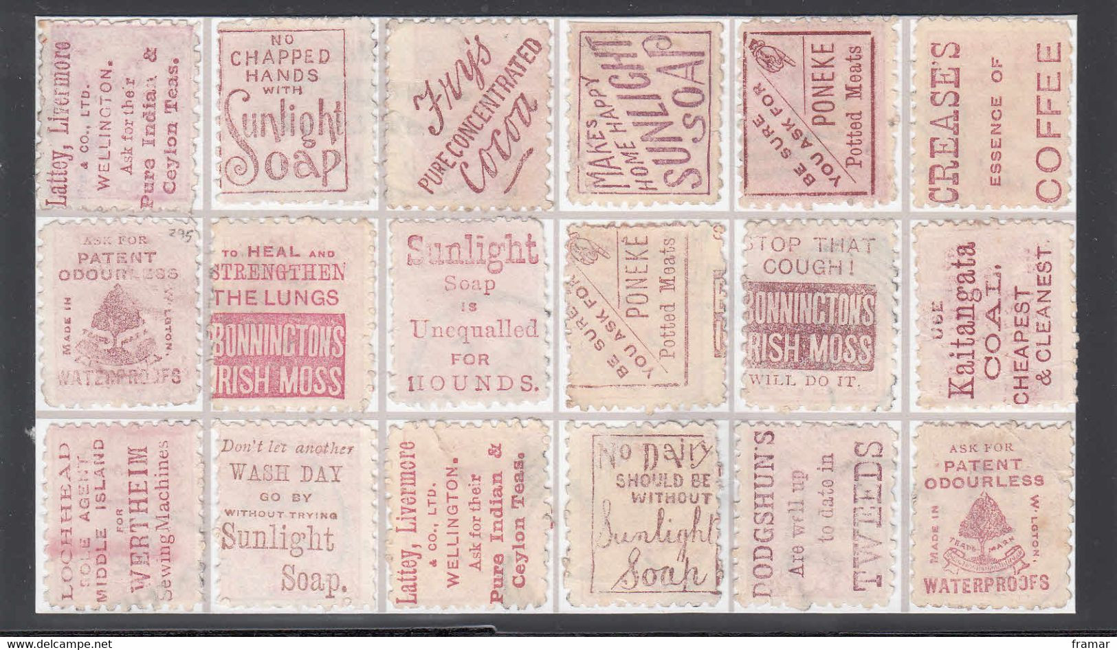 Nouvelle Zelande - 1893 - N° 60 1p Rose - Planchage 18 Timbres - Publicité - Advert - Reklame - Used Stamps