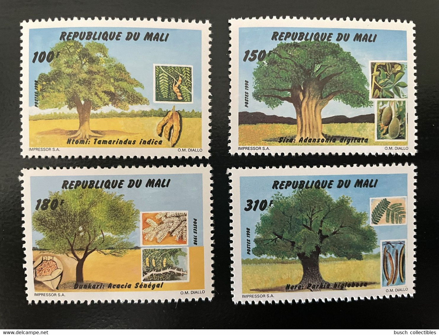 Mali 1998 Mi. 2063 - 2066 Arbres Trees Bäume 4 Val. MNH** - Arbres