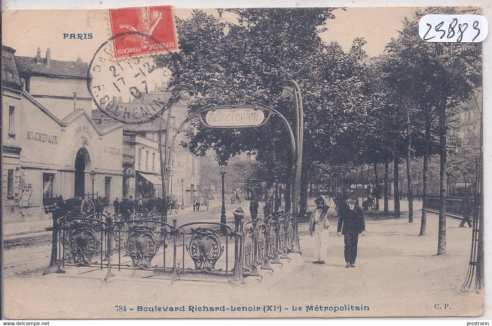 PARIS XI EME- BOULEVARD RICHARD-LENOIR- BOUCHE DE METRO- ENSEIGNE  STYLE GUIMARD - Distrito: 11