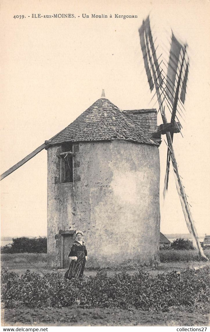 56-ILE-AUX-MOINES- UN MOULIN A KERGONAN - Ile Aux Moines