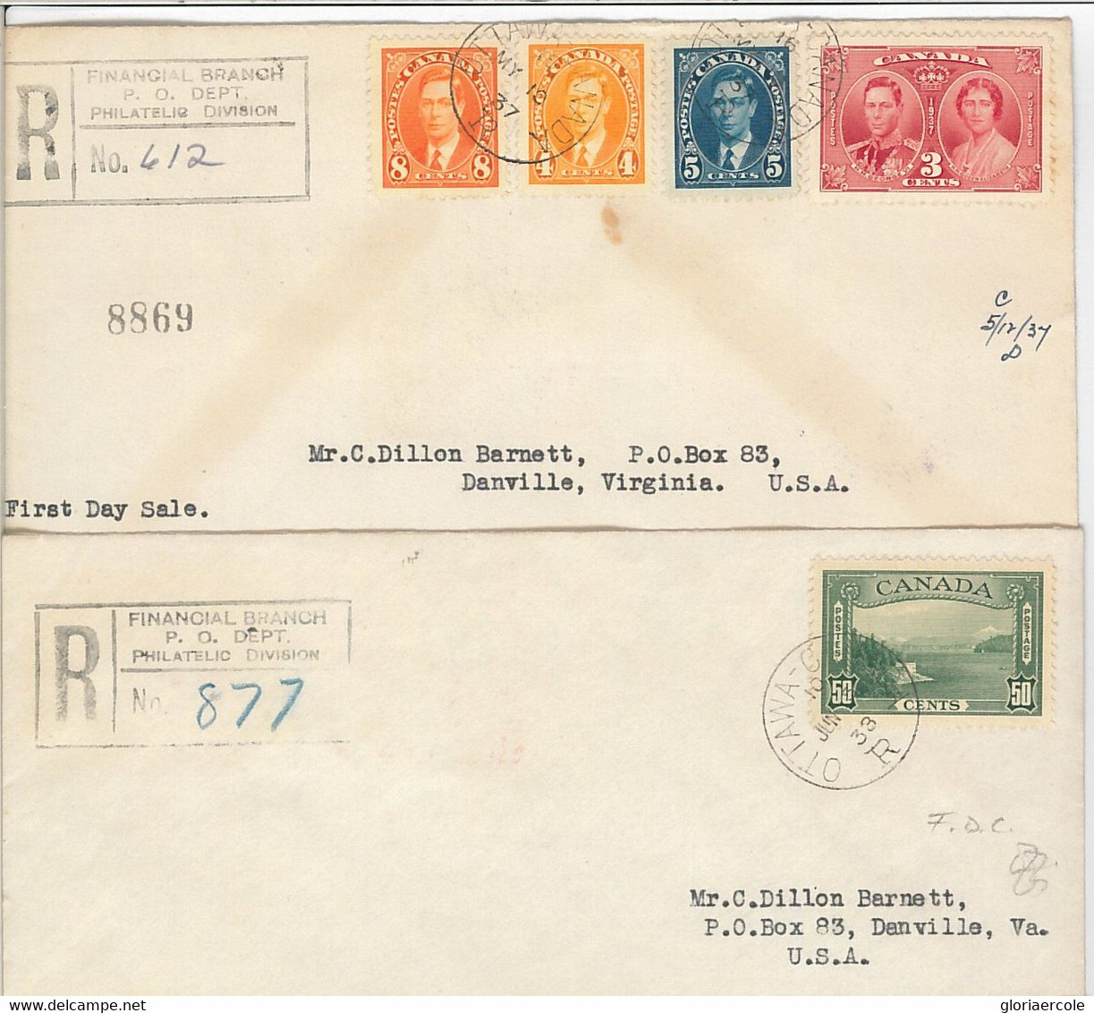 54343 - CANADA - POSTAL HISTORY: UNITRADE  # 234/237 + 241 + 243/245 On 5 FDC - ....-1951