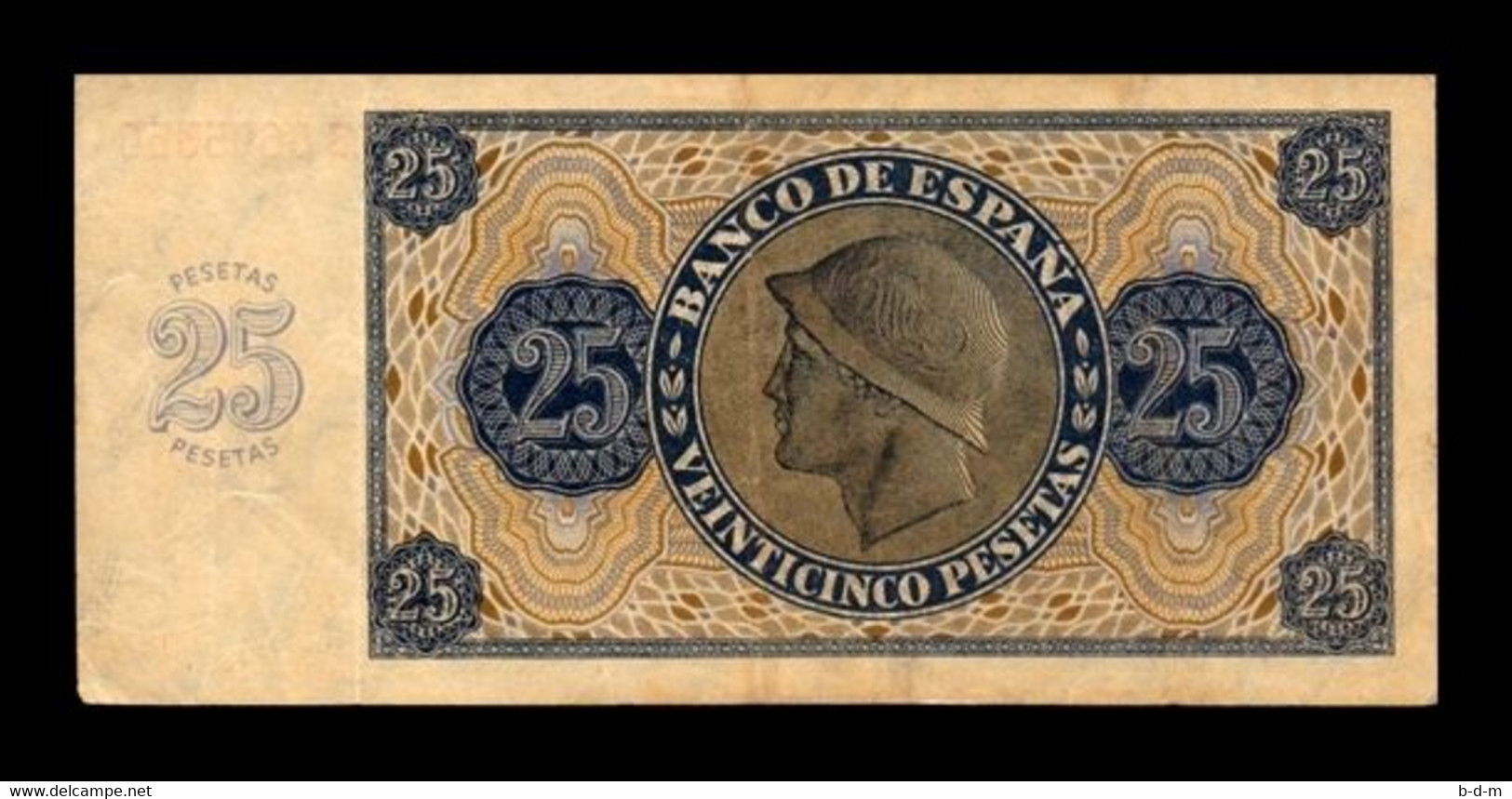 España Spain 25 Pesetas Burgos 1936 Pick 99 Serie S T.350 MBC/EBC VF/XF - 25 Pesetas