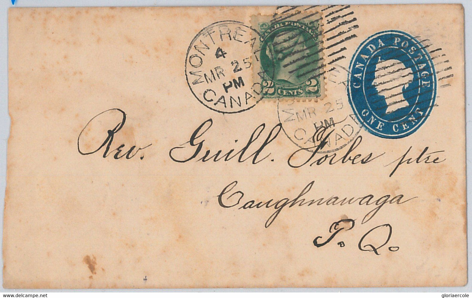 54359 -  CANADA -  POSTAL HISTORY: POSTAL STATIONERY COVER With Added STAMP 1925 - 1903-1954 Rois