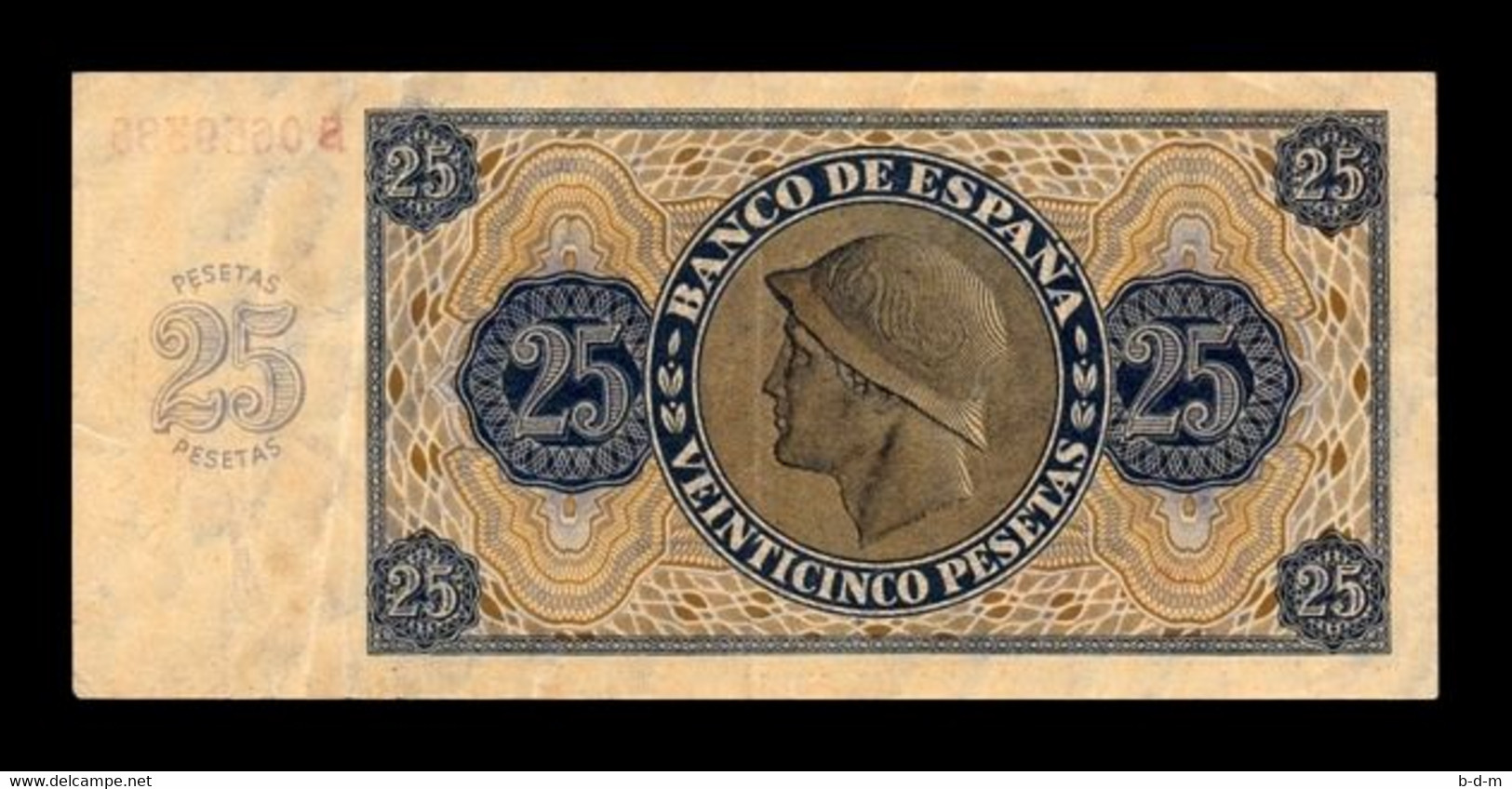 España Spain 25 Pesetas Burgos 1936 Pick 99 Serie S T.388 MBC/EBC VF/XF - 25 Pesetas