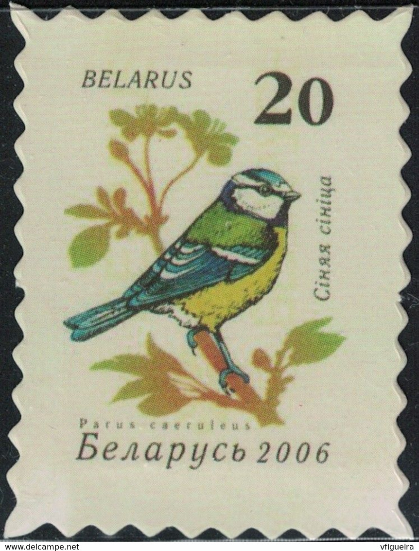 Biélorussie Timbre Fictif Autocollant Oiseau Parus Caeruleus Mésange Bleue Scrapbooking - Scrapbooking