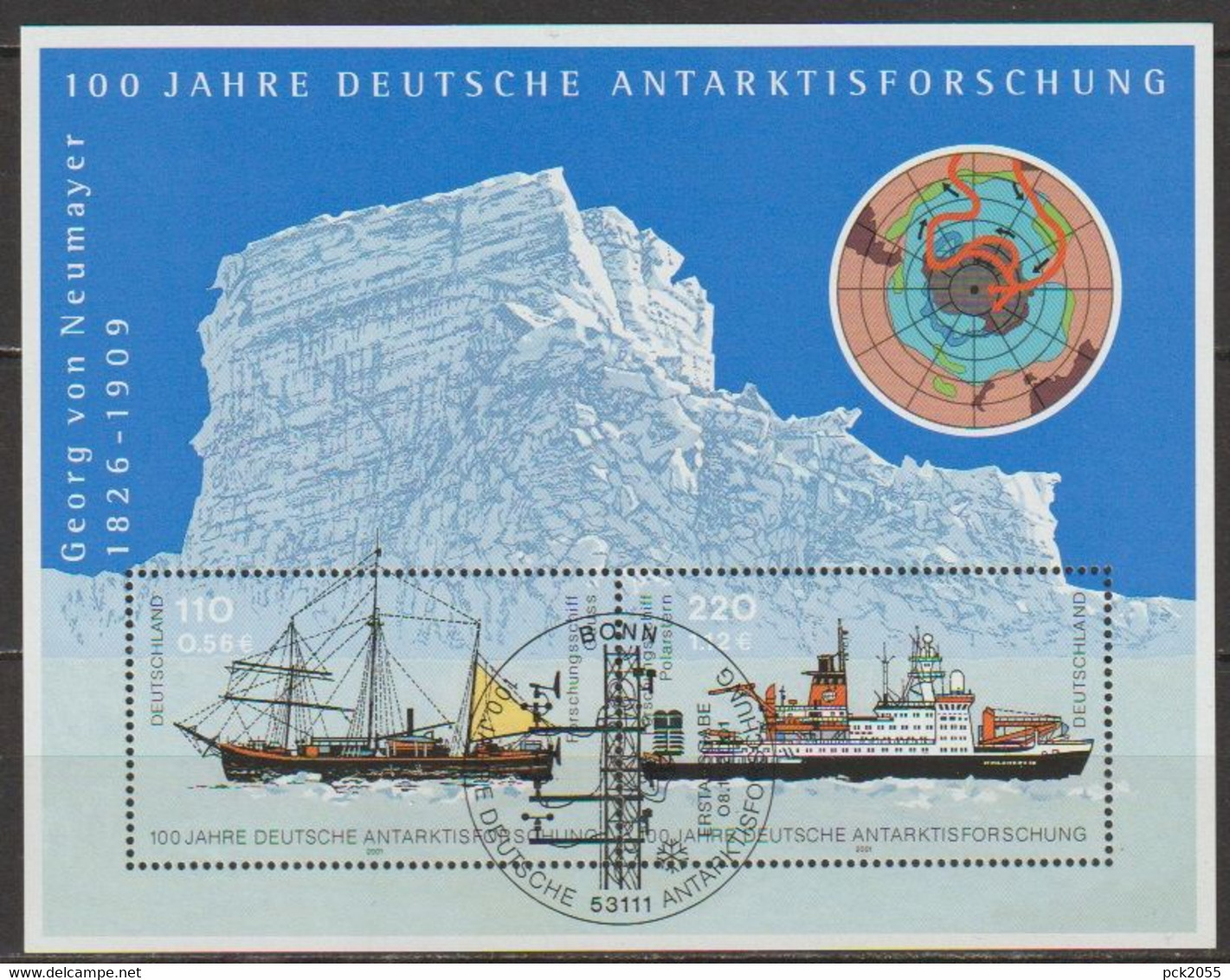 BRD 2001 MiNr.2229 - 22230 Block 57 O Gest. ESST. Bonn 100Jahre Deutsche Antarktisforschung ( Bl.57 )günstiger Versand - 2001-2010