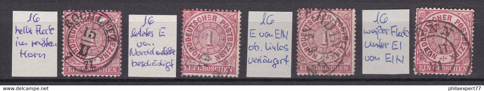 Norddeutscher Postbezirk - 1869 - Michel Nr. 16 PF/Druckabarten - Gestempelt - Otros & Sin Clasificación