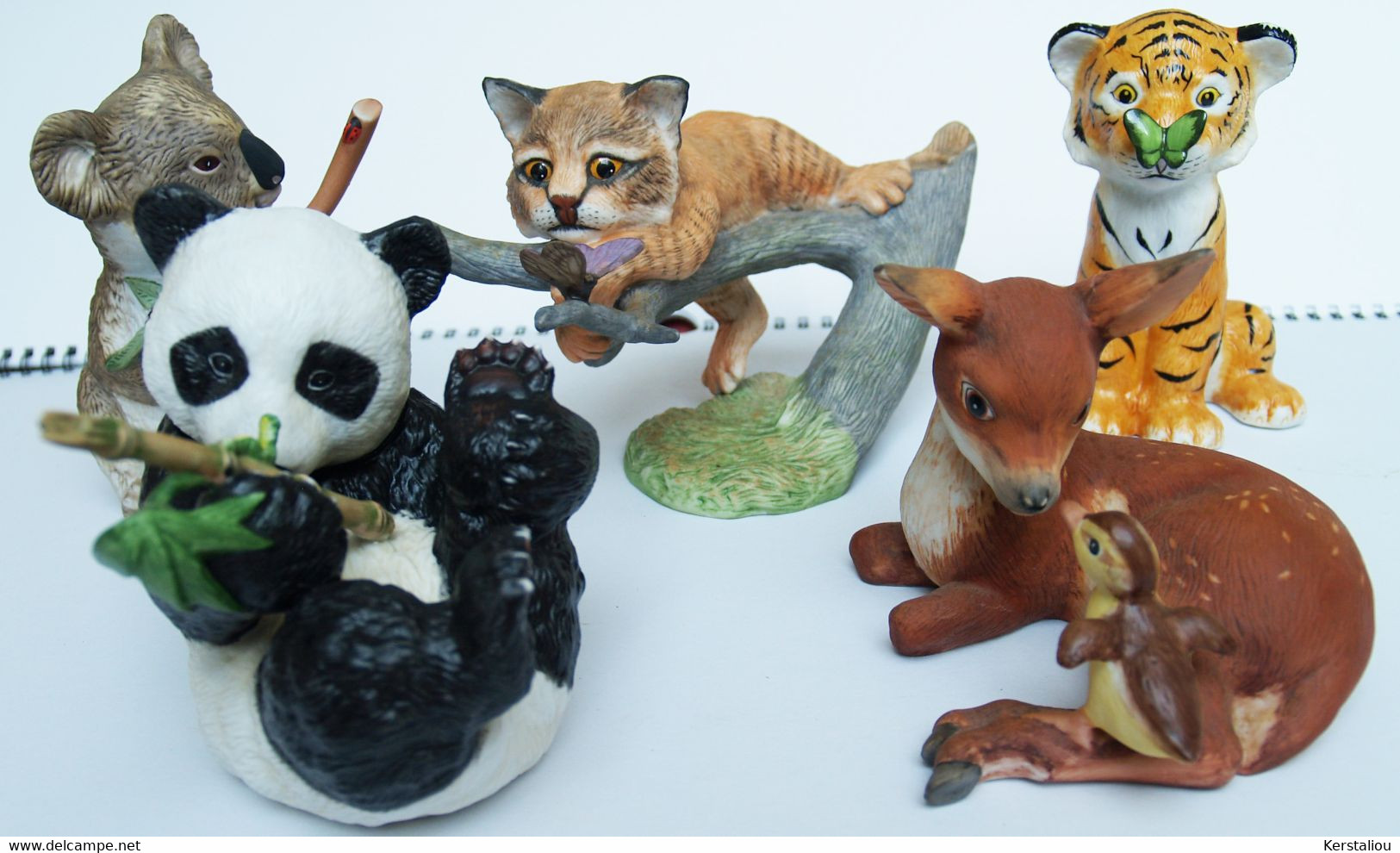 5 FIGURINES ANIMALES – EVA DALBERG – FRANKLIN - PORCELAINES - TBE - Animals