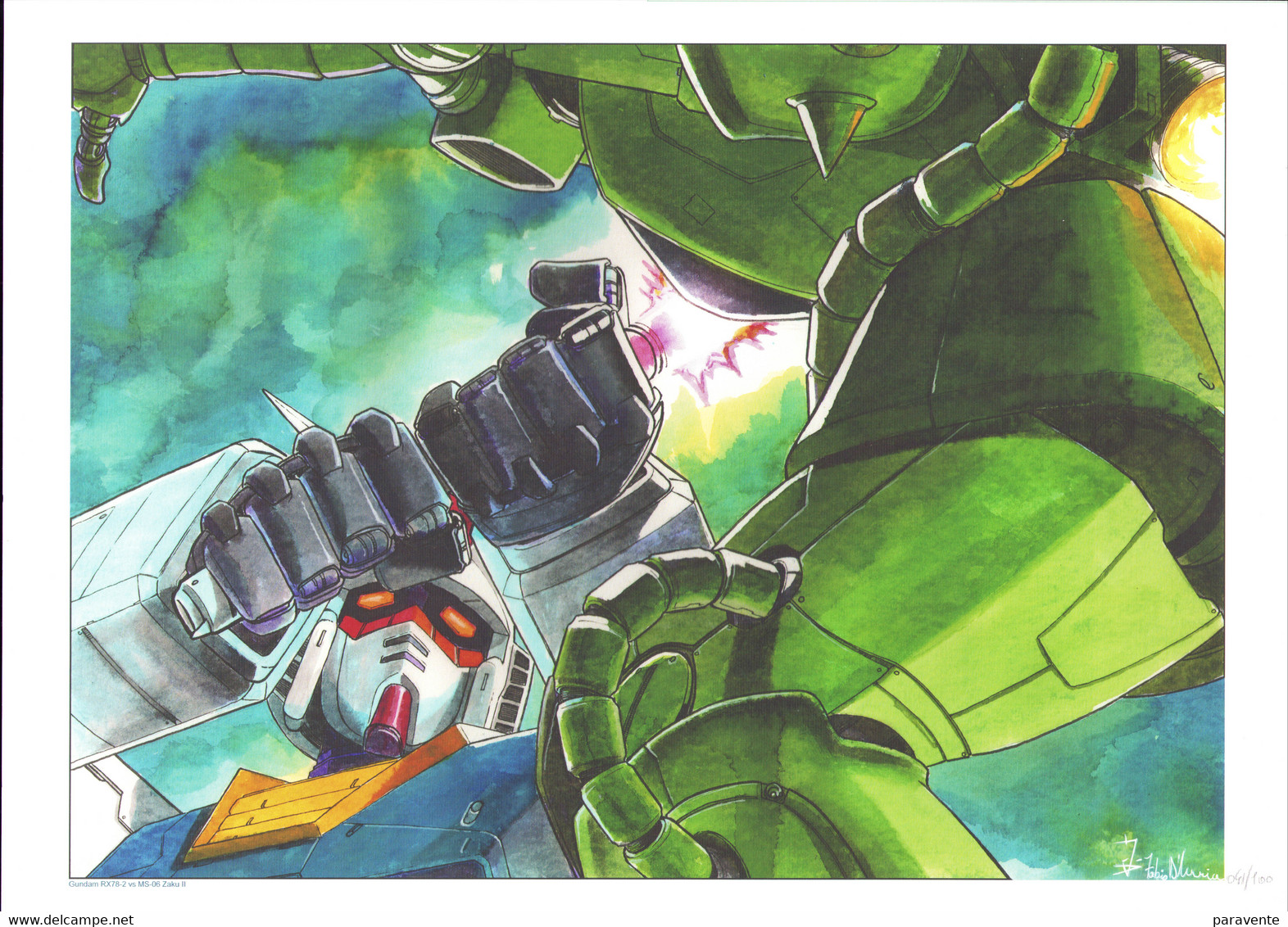 D'AURIA Fabio : Offset GUNDAM Vs ZAKU (n) - Sérigraphies & Lithographies