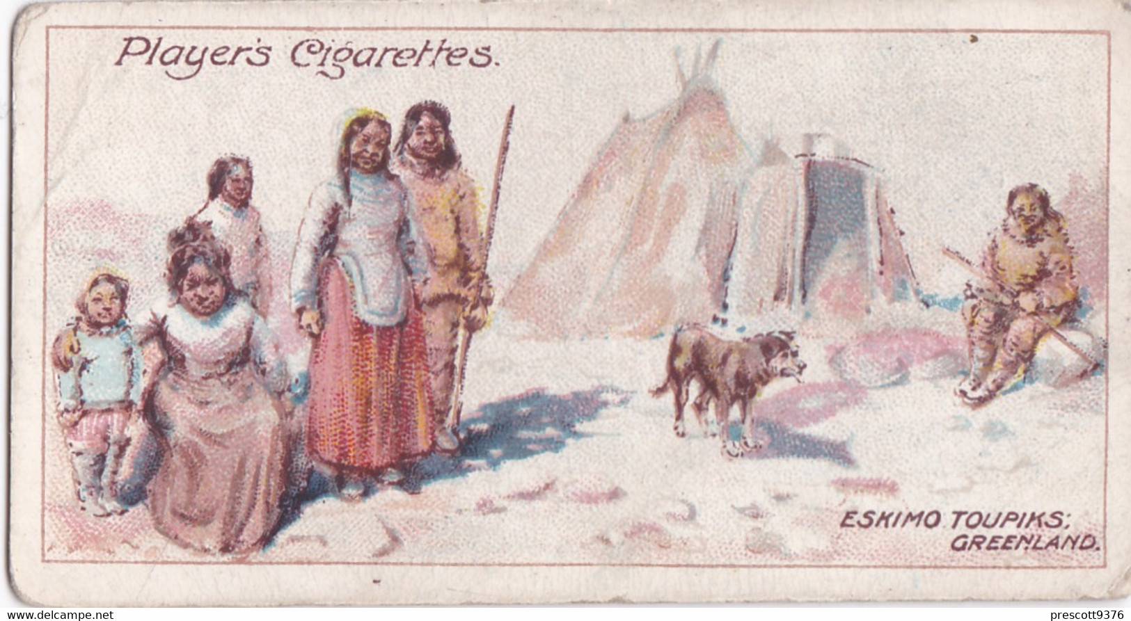 10 Eskimo Toupicks, Greenland -  Polar Exploration 1915 - Players Cigarette Card - Arctic - Antique - Wills