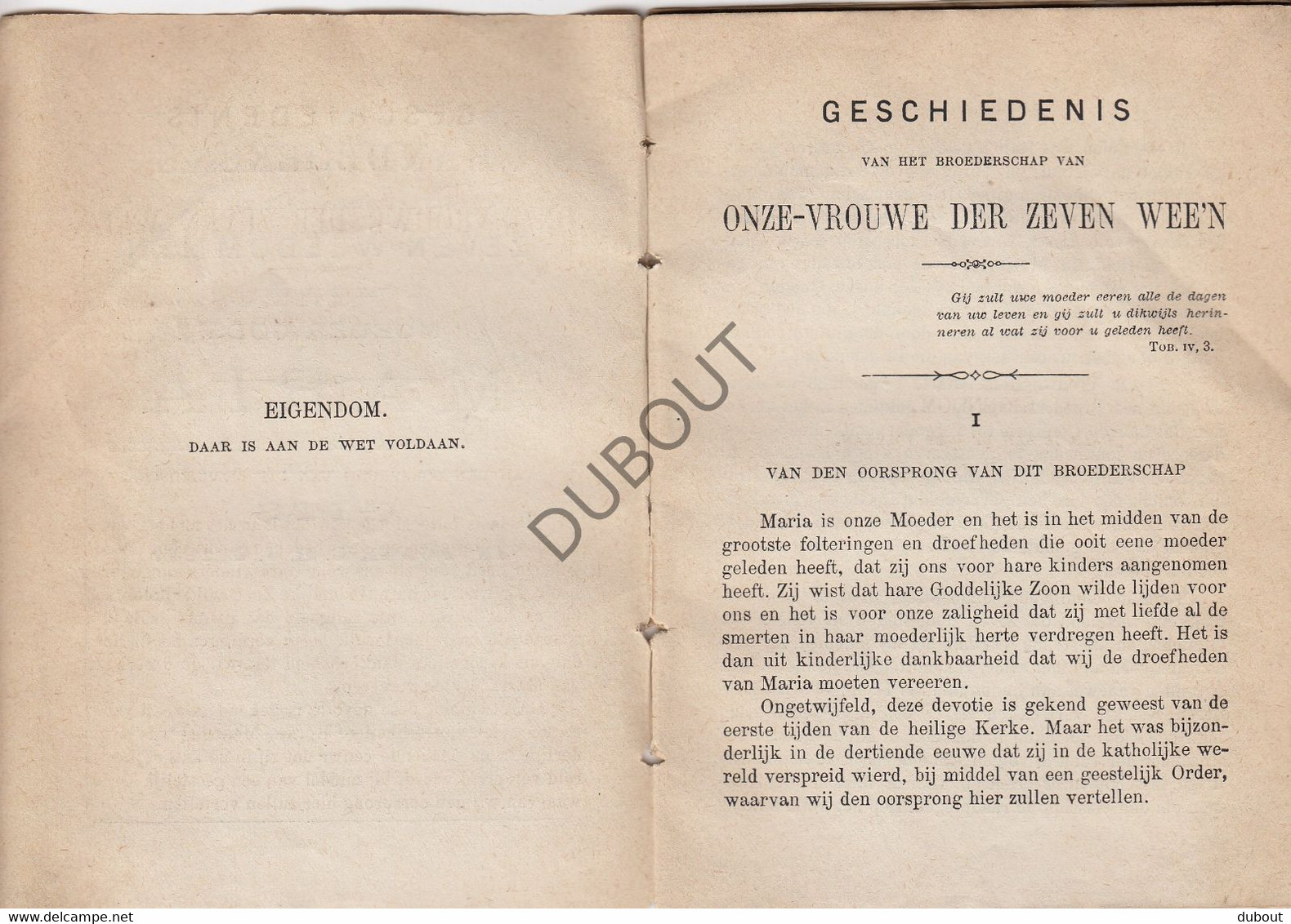 GITS/Roeselare - Handboekske Zeven Weedommen Moeder Gods Maria - 1877, P. Verbeke-Loys, Brugge (W11) - Anciens