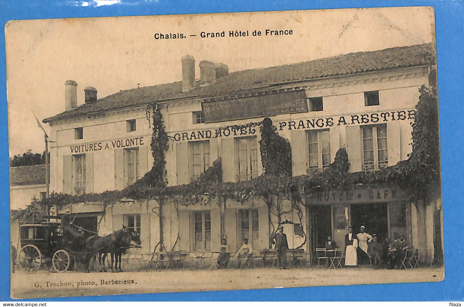16 -  Charente   - Chalais - Grand Hotel De France    (N6378) - Autres & Non Classés
