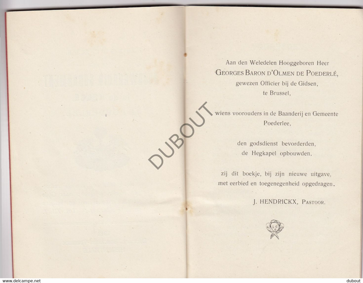 POEDERLEE - Historie Hoogwaardig Sacrament In De Hegge - L. Bongaerts-Verbeeck - 1912 Herentals (W14) - Anciens