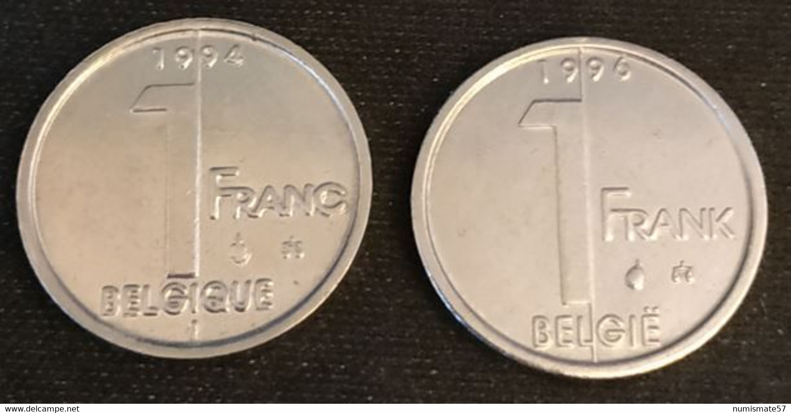 BELGIQUE - BELGIUM - Lot De 2 Pièces - 1 FRANC - Albert II - 1994 FR - 1996 NL - KM 187 - KM 188 - 1 Frank