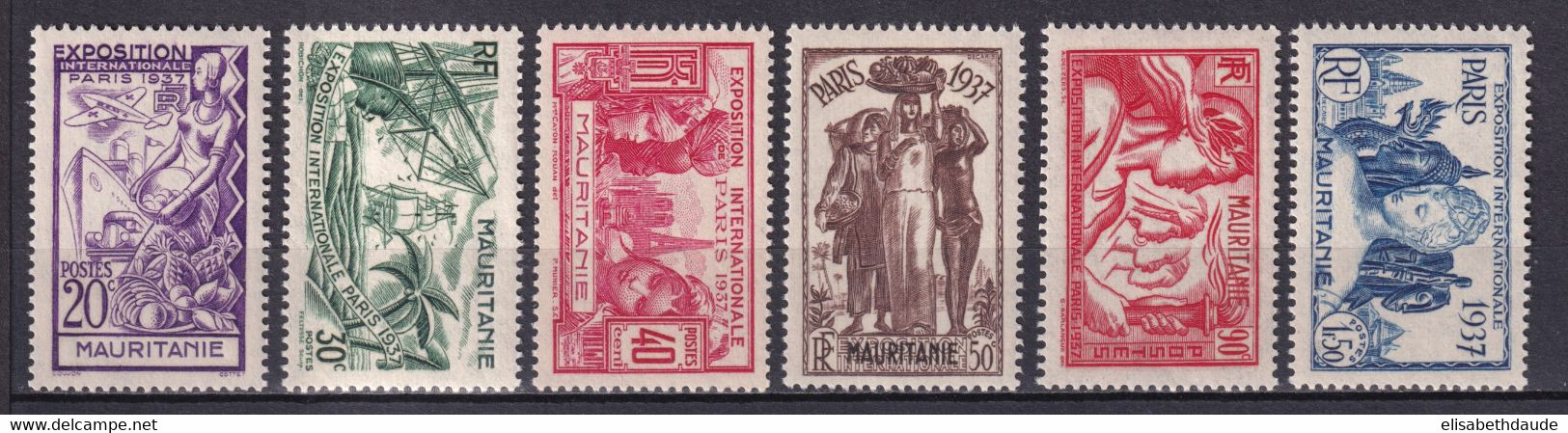 EXPO 37 - MAURITANIE - YVERT N°66/71 * MLH - COTE 2022 = 11.5 EUROS - - Nuovi