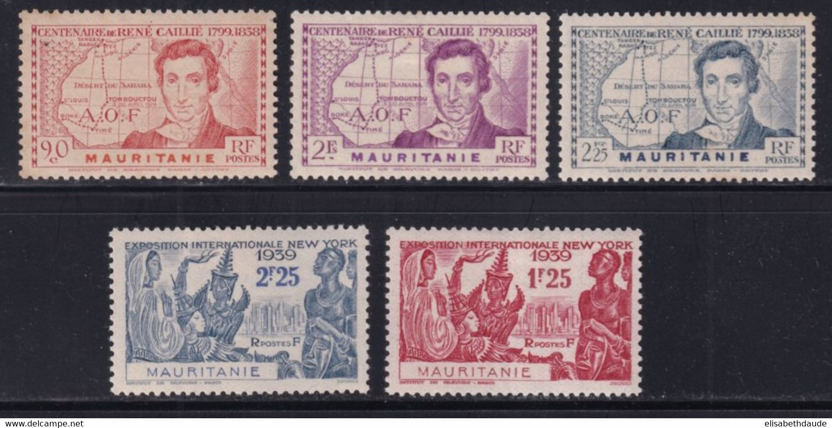 MAURITANIE - 1939 - YVERT N°95/99 * MLH - COTE 2022 = 7.25 EUROS - - Nuovi