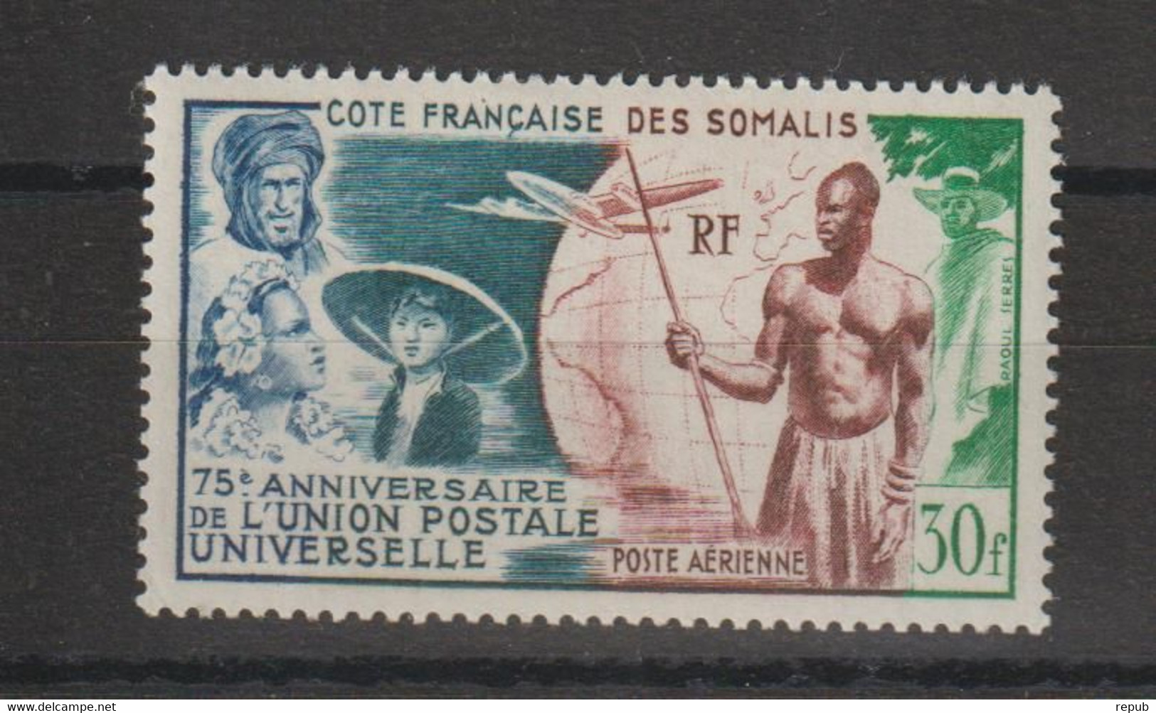 Cote Des Somalis 1949 UPU PA 23, 1 Val * Charnière MH - Neufs