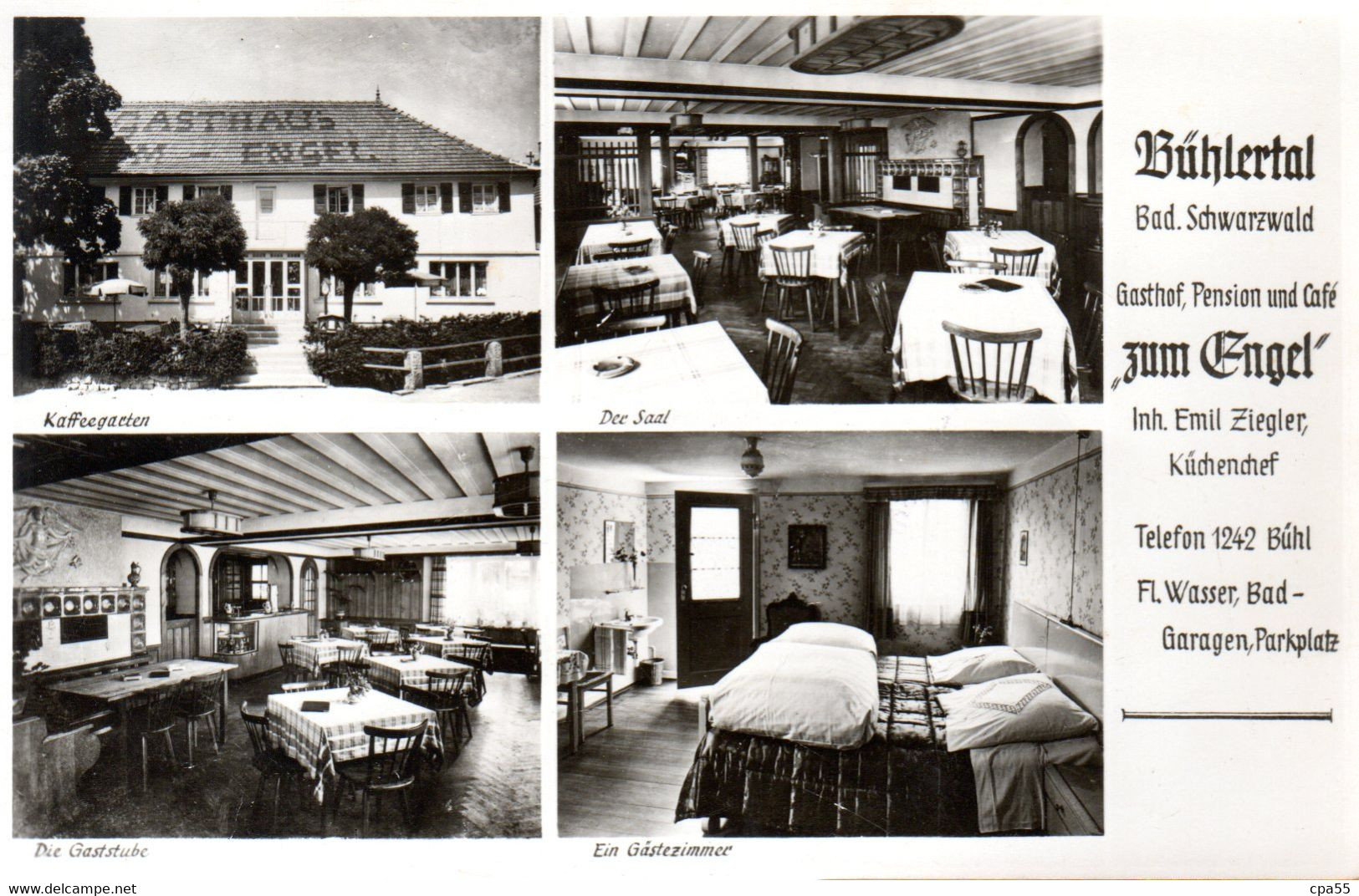 BÜHLERTAL  -  Gasthaus, Pension Und Café  " ZUM ENGEL "  -  Emil ZIEGLER - Buehlertal